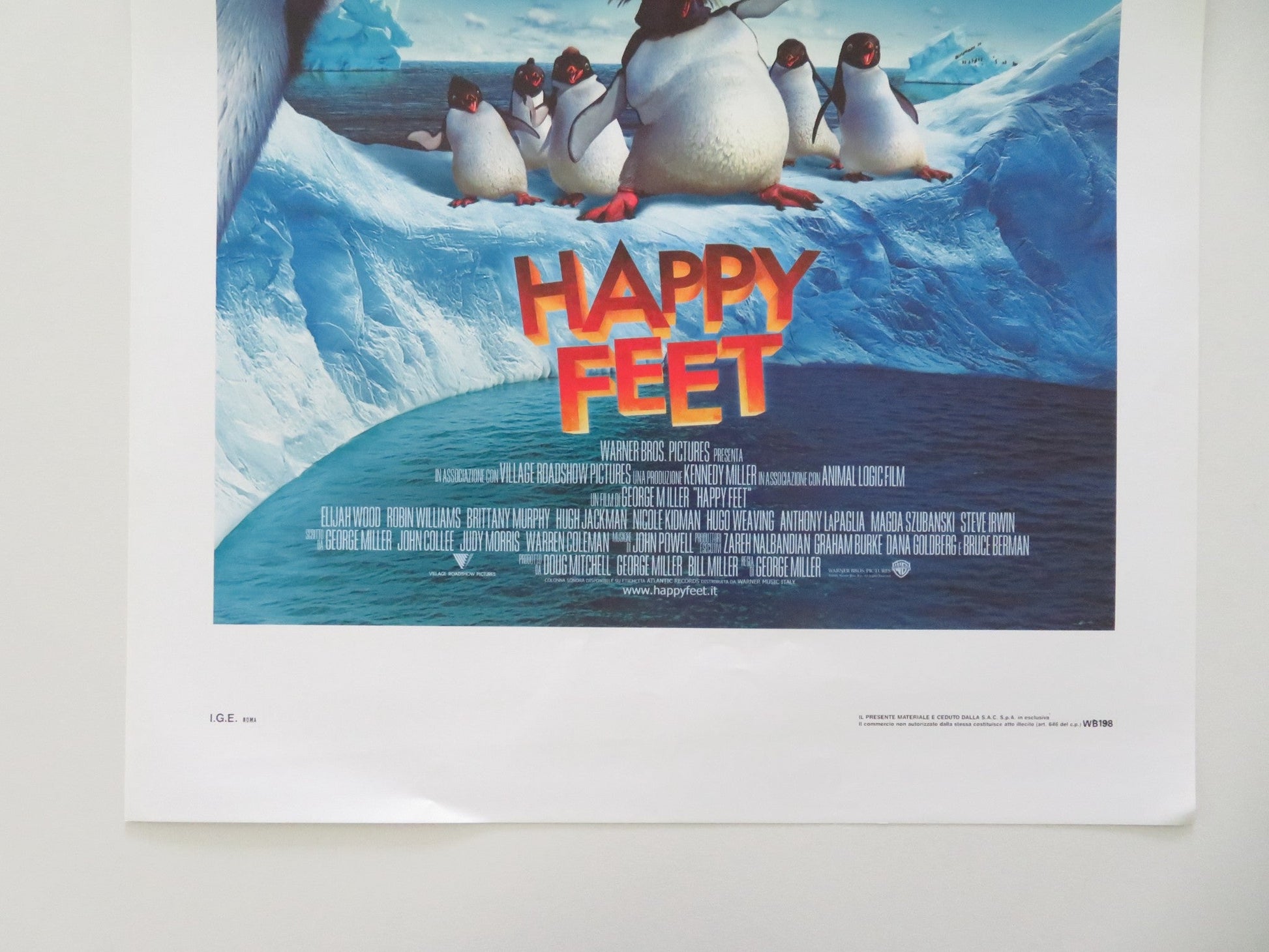 Happy Feet ITALIAN LOCANDINA POSTER Robin Williams Elijah Wood 2006 Movie posters