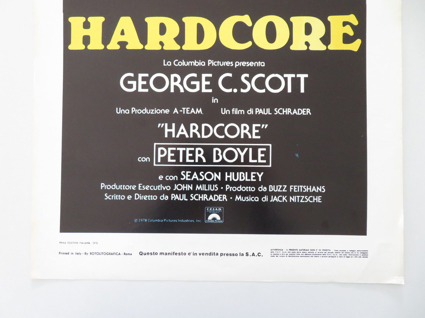 Hardcore Italian Locandina Poster George C. Scott Peter Boyle 1979 Movie posters
