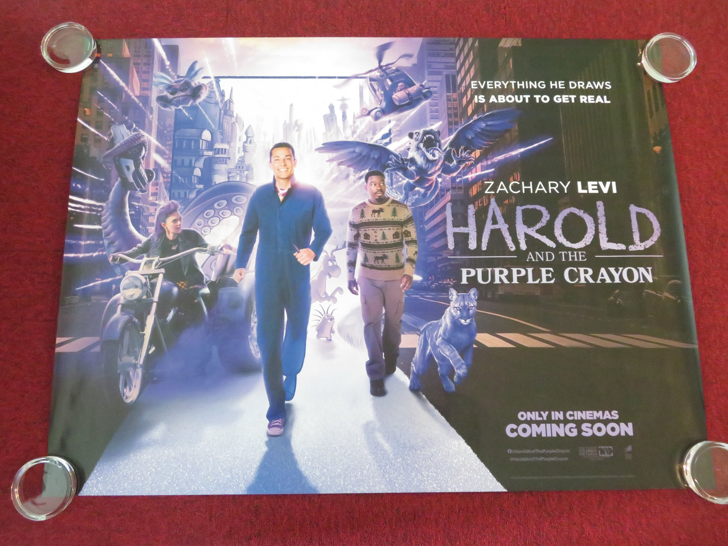Harold and the Purple Crayon - B UK Quad Rolled Poster Zachary Levi 2024 Movie posters