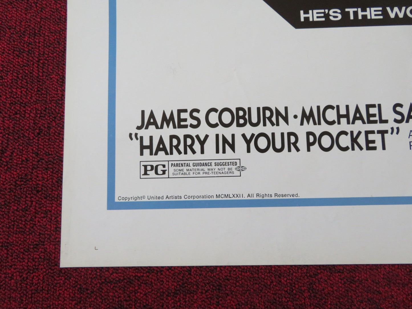 HARRY IN YOUR POCKET FOLDED US ONE SHEET POSTER JAMES COBURN M. SARRAZIN 1973 Rendezvous Cinema Movie posters