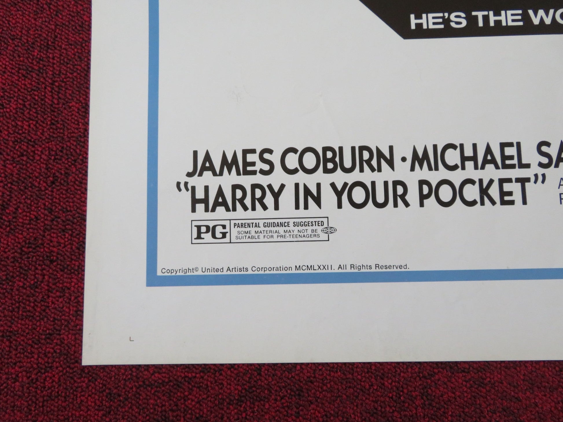 HARRY IN YOUR POCKET FOLDED US ONE SHEET POSTER JAMES COBURN M. SARRAZIN 1973 Rendezvous Cinema Movie posters