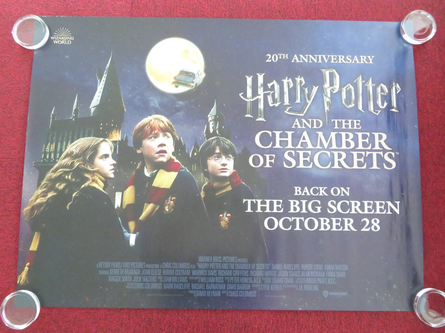 HARRY POTTER AND THE CHAMBER OF SECRETS - 20TH ANNI... UK QUAD ROLLED POSTER 2022 Movie posters