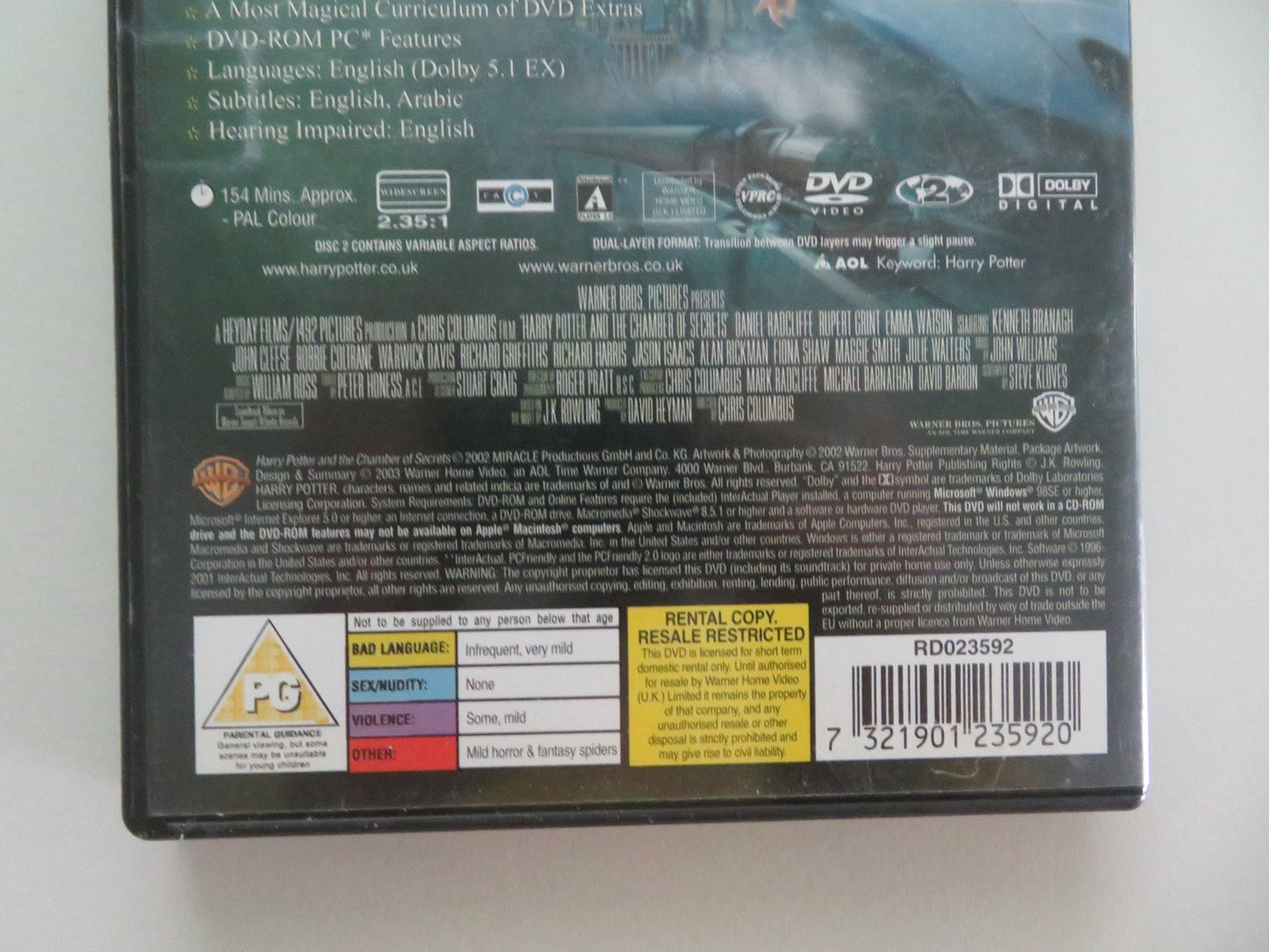 HARRY POTTER AND THE CHAMBER OF SECRETS (DVD) DANIEL RADCLIFFE 2002 REGION 2 Movie posters