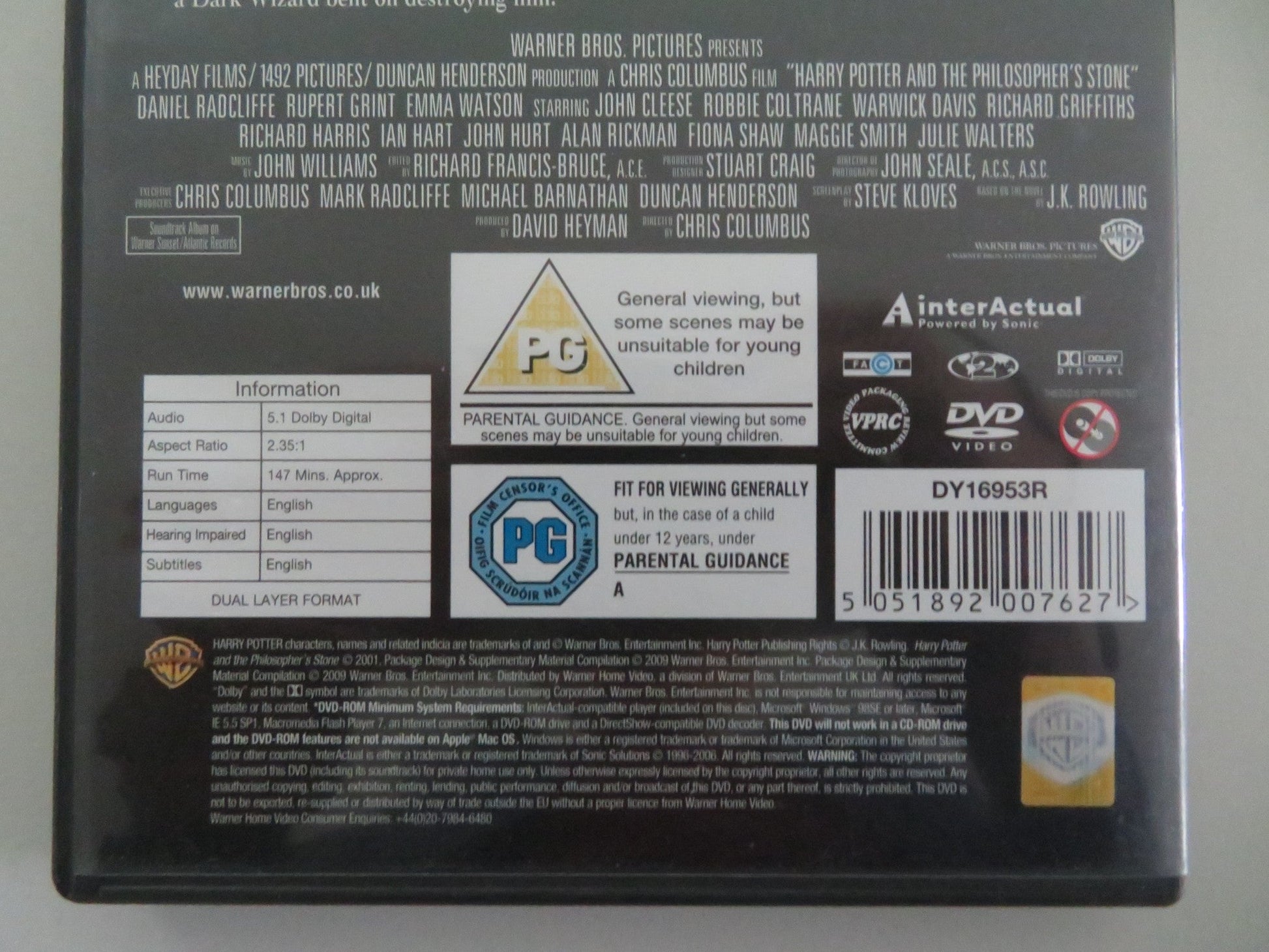 HARRY POTTER AND THE PHILOSOPHER'S STONE (DVD) DANIEL RADCLIFFE 2001 REGION 2 Movie posters