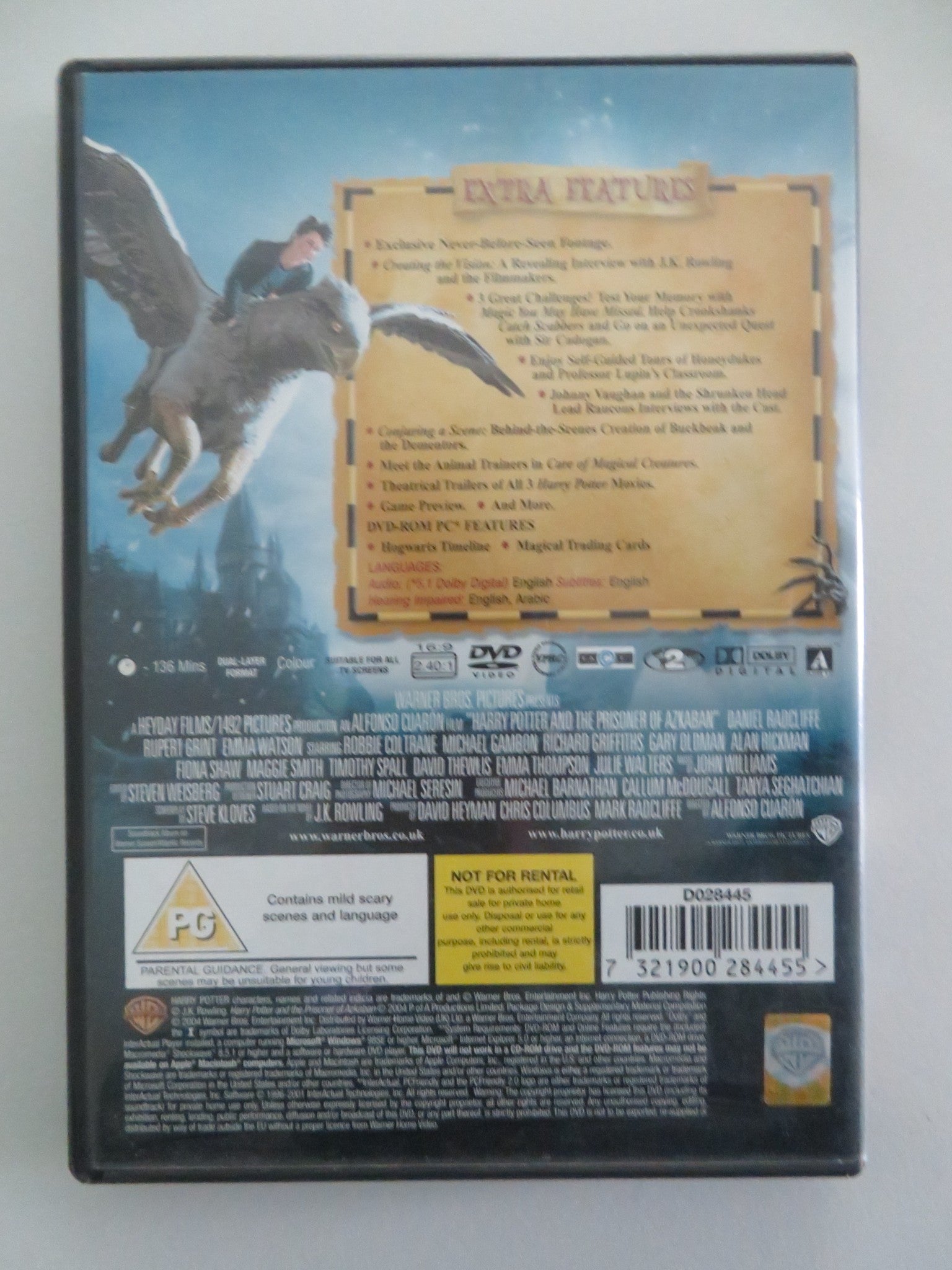 HARRY POTTER AND THE PRISONER OF AZKABAN - 2 DISC EDITION (DVD) 2004 REGION 2 - Rendezvous Cinema
