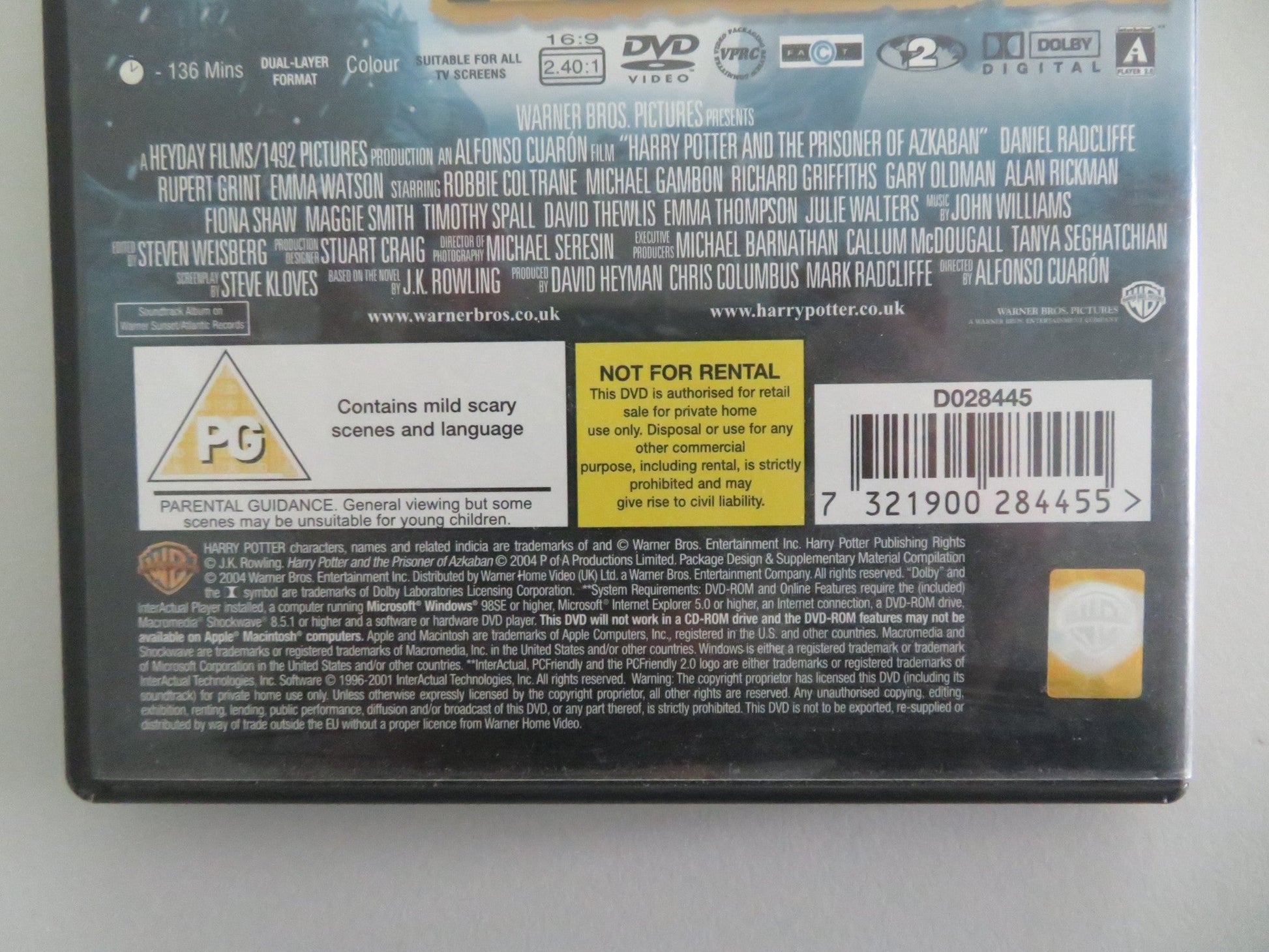 HARRY POTTER AND THE PRISONER OF AZKABAN - 2 DISC EDITION (DVD) 2004 REGION 2 - Rendezvous Cinema