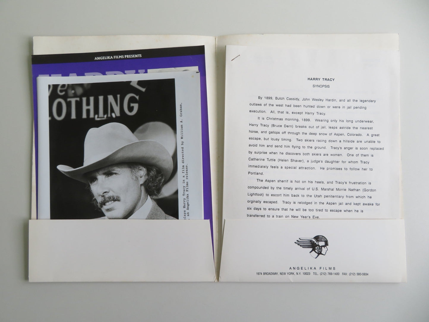 HARRY TRACY: THE LAST OF A WILD BUNCH PRESS KIT 1982 BRUCE DERN HELEN SHAVER Movie posters