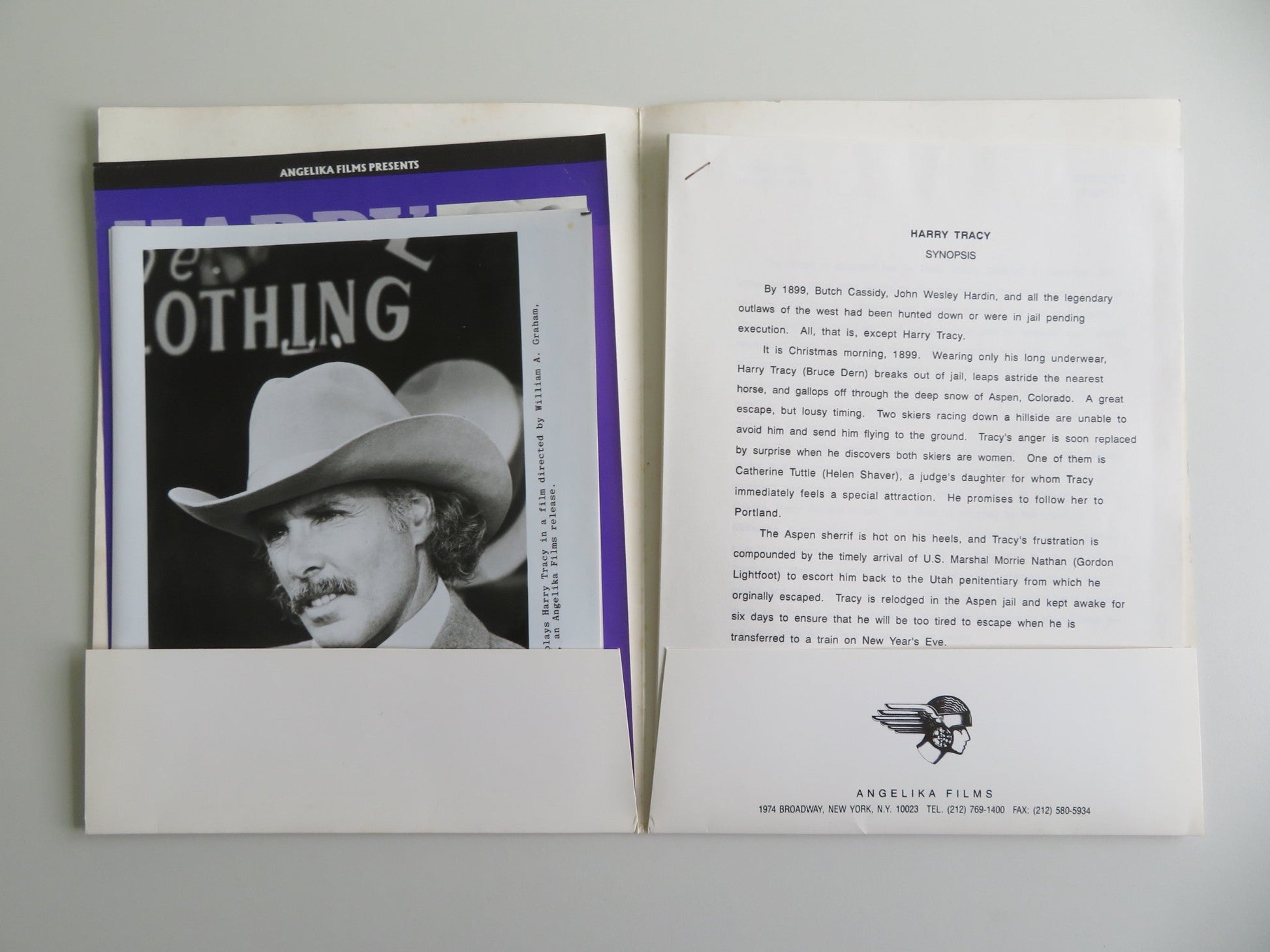 HARRY TRACY: THE LAST OF A WILD BUNCH PRESS KIT 1982 BRUCE DERN HELEN SHAVER Movie posters