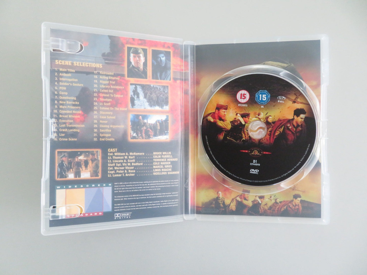 HART'S WAR (DVD) BRUCE WILLIS COLIN FARRELL 2002 REGION 2 Movie posters