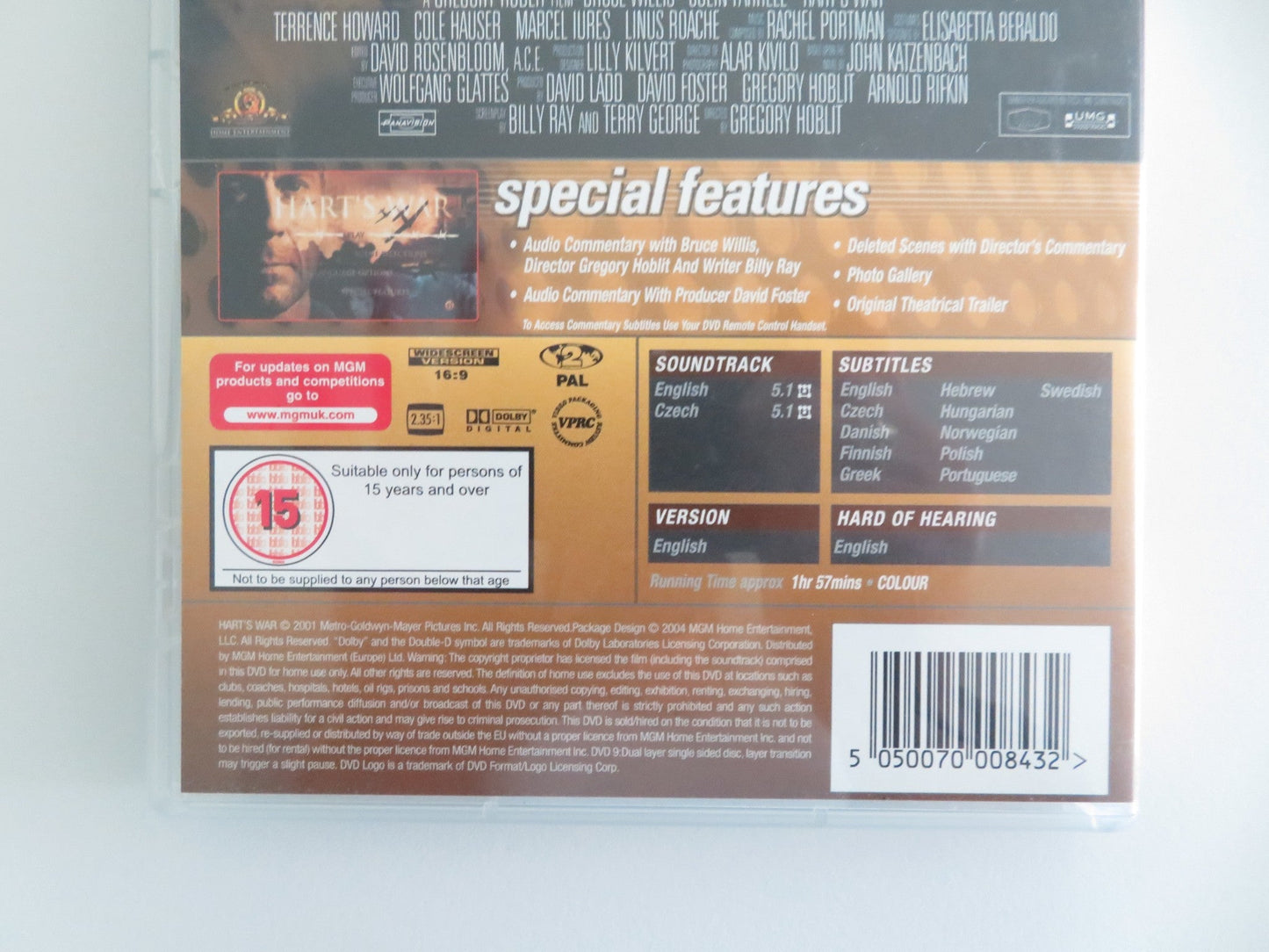 HART'S WAR (DVD) BRUCE WILLIS COLIN FARRELL 2002 REGION 2 Movie posters