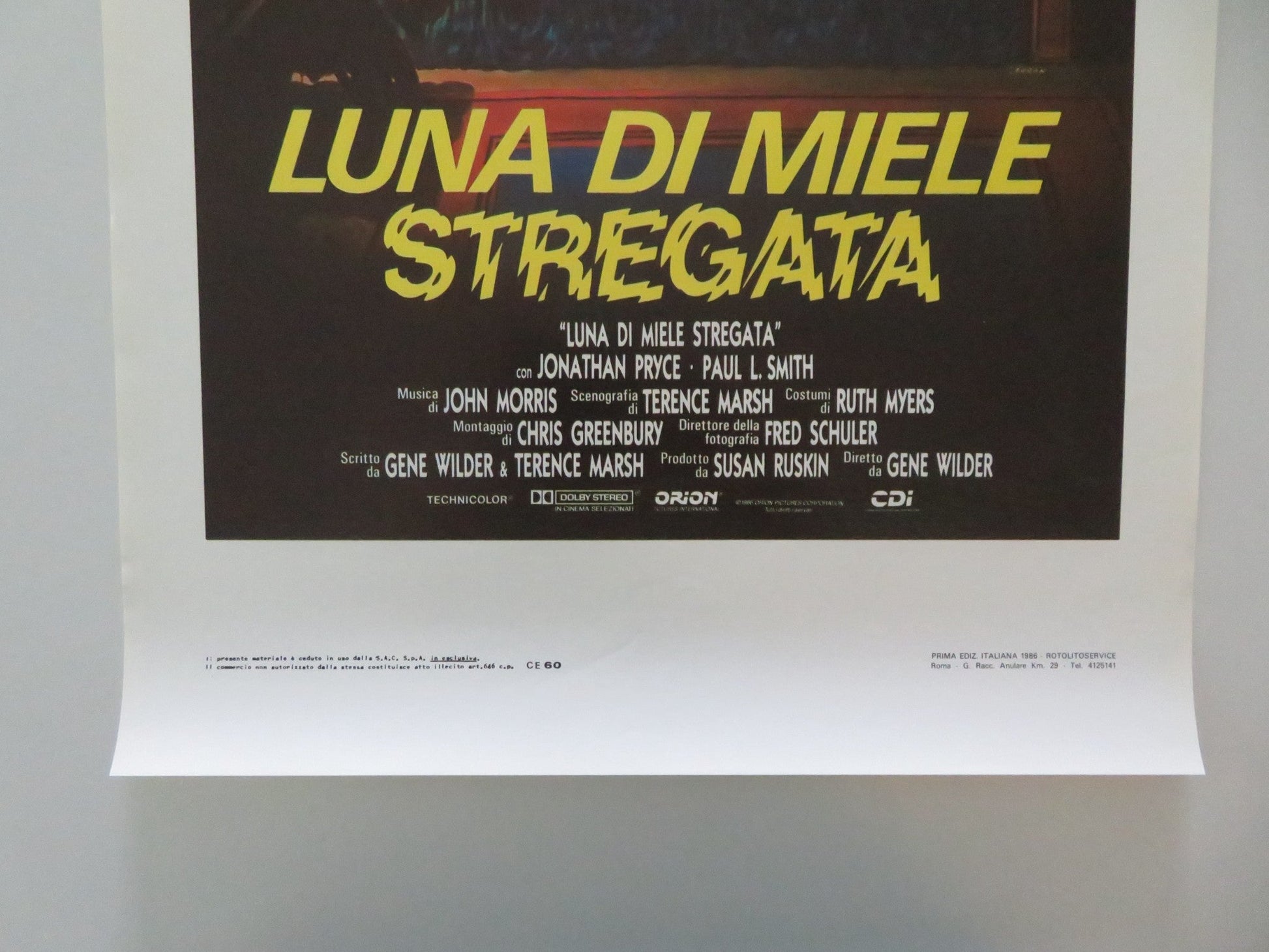 HAUNTED HONEYMOON ITALIAN LOCANDINA POSTER GENE WILDER GILDER RADNER 1986 Movie posters