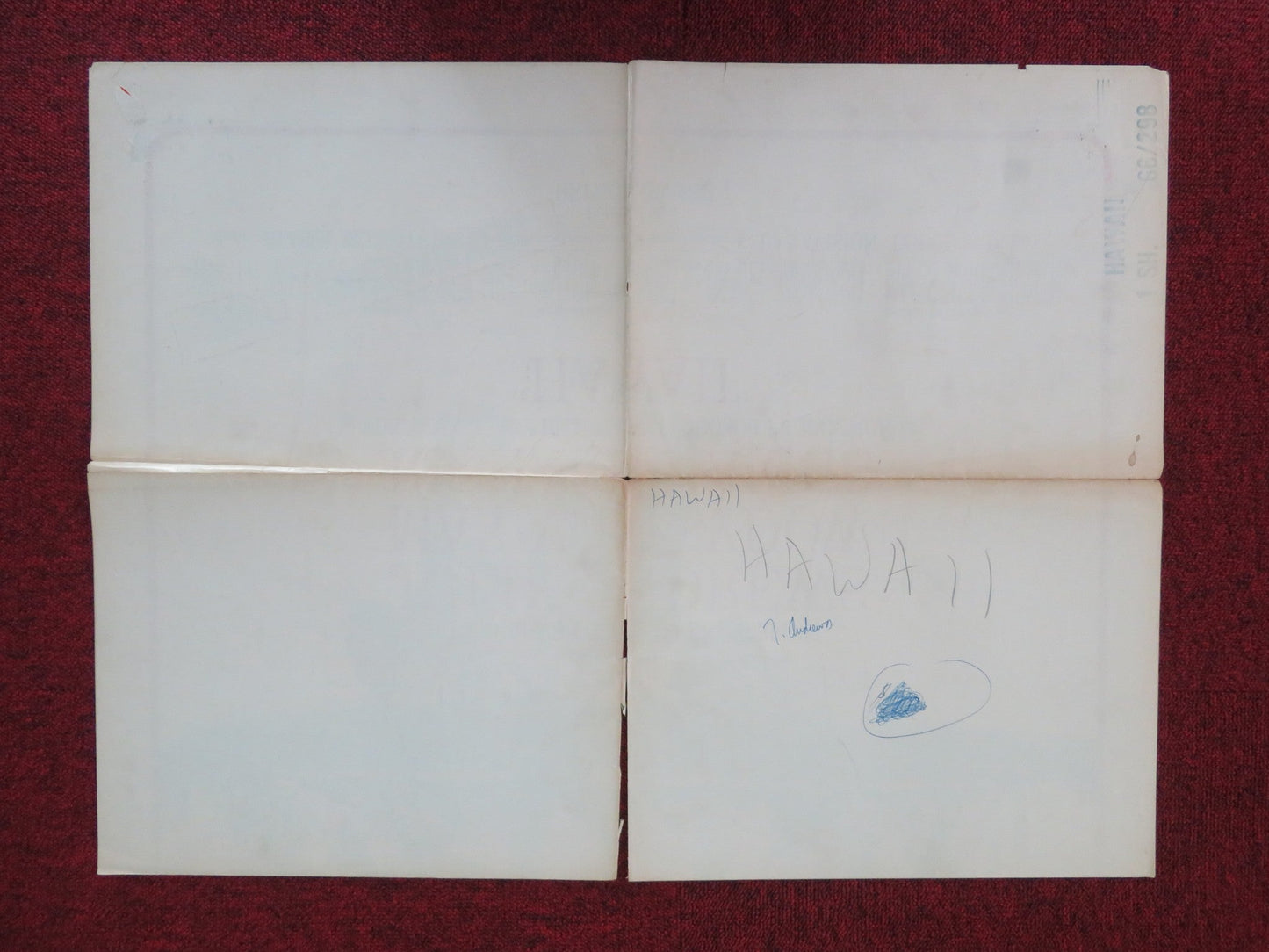 HAWAII FOLDED US ONE SHEET POSTER JULIE ANDREWS RICHARD HARRIS 1966 Movie posters