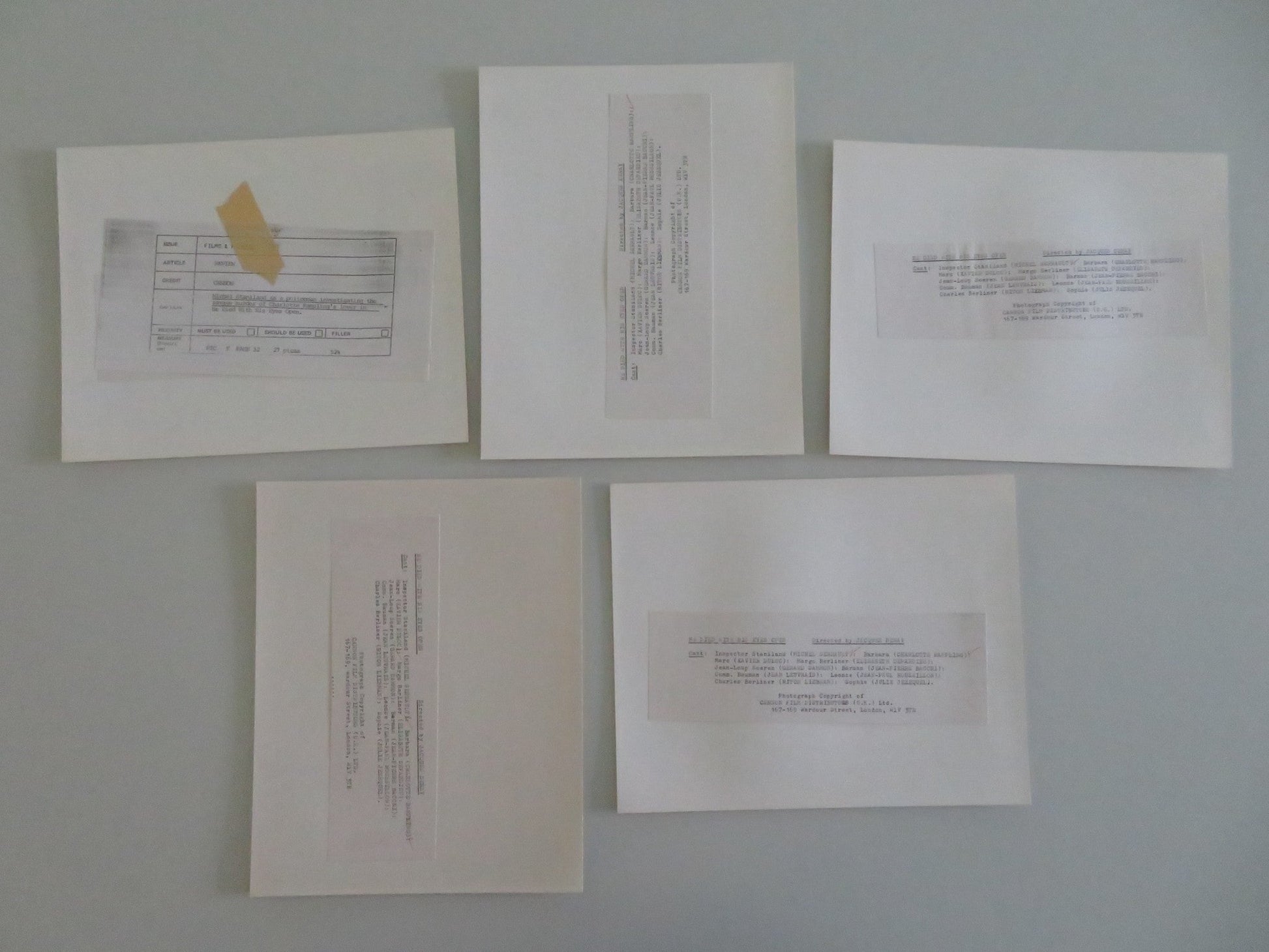 HE DIED WITH HIS EYES OPEN MOVIE STILL PHOTO LOT OF 5 MICHEL SERRAULT 1985 Movie posters