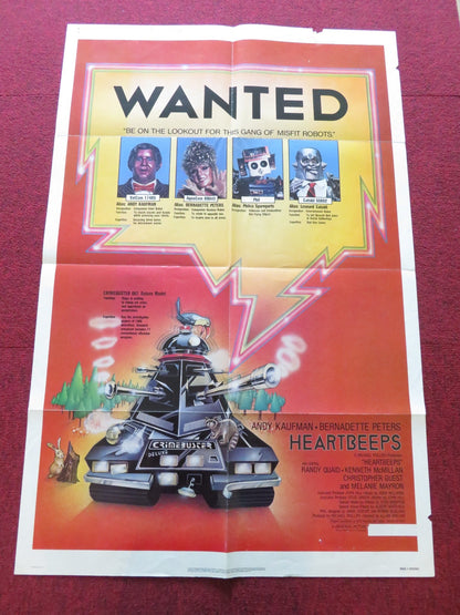 HEARTBEEPS FOLDED US ONE SHEET POSTER ANDY KAUFMAN BERNADETTE PETERS 1981 Rendezvous Cinema Movie posters