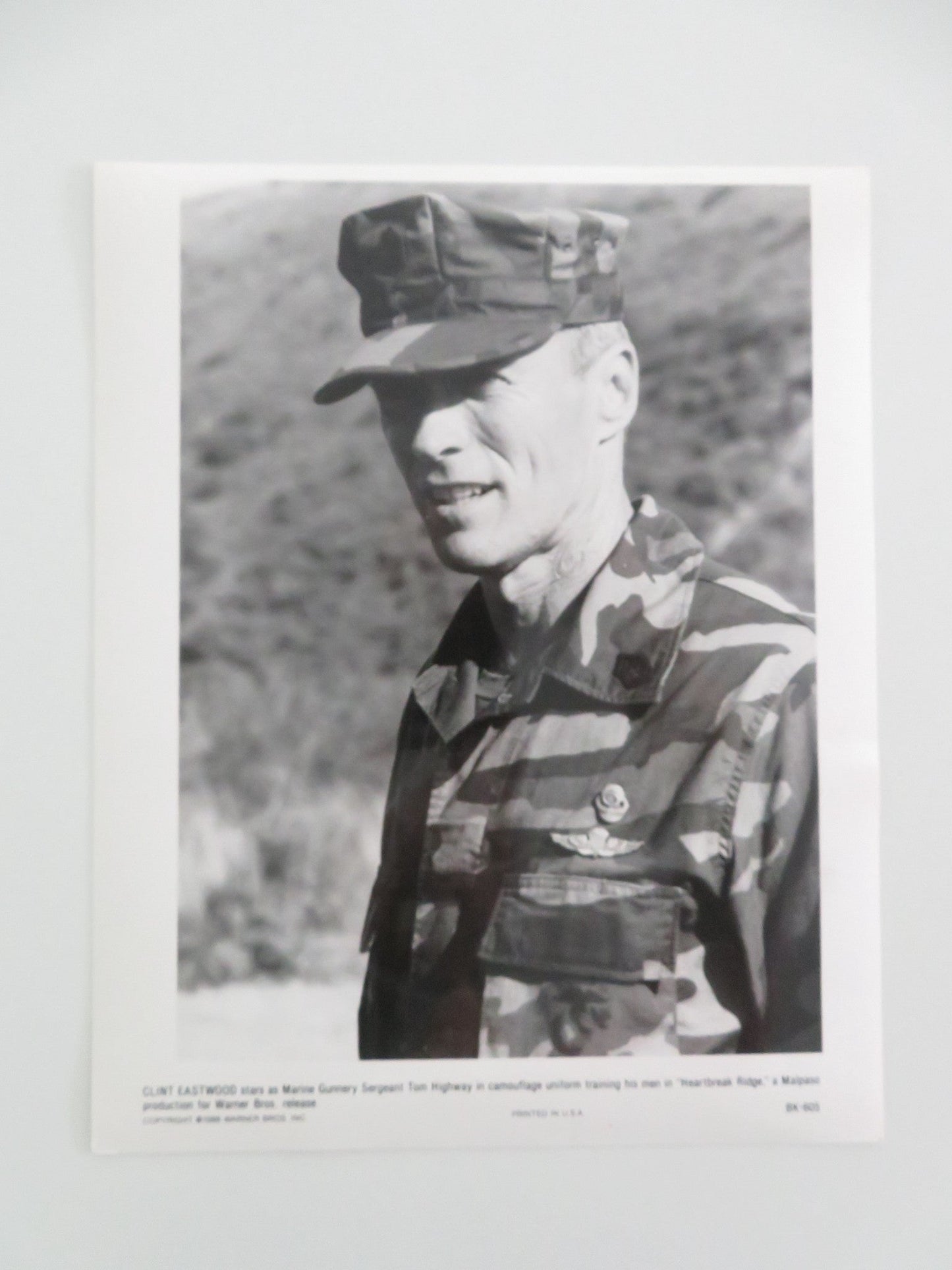HEARTBREAK RIDGE BK - 605 MOVIE STILL PHOTO CLINT EASTWOOD 1986 Movie posters