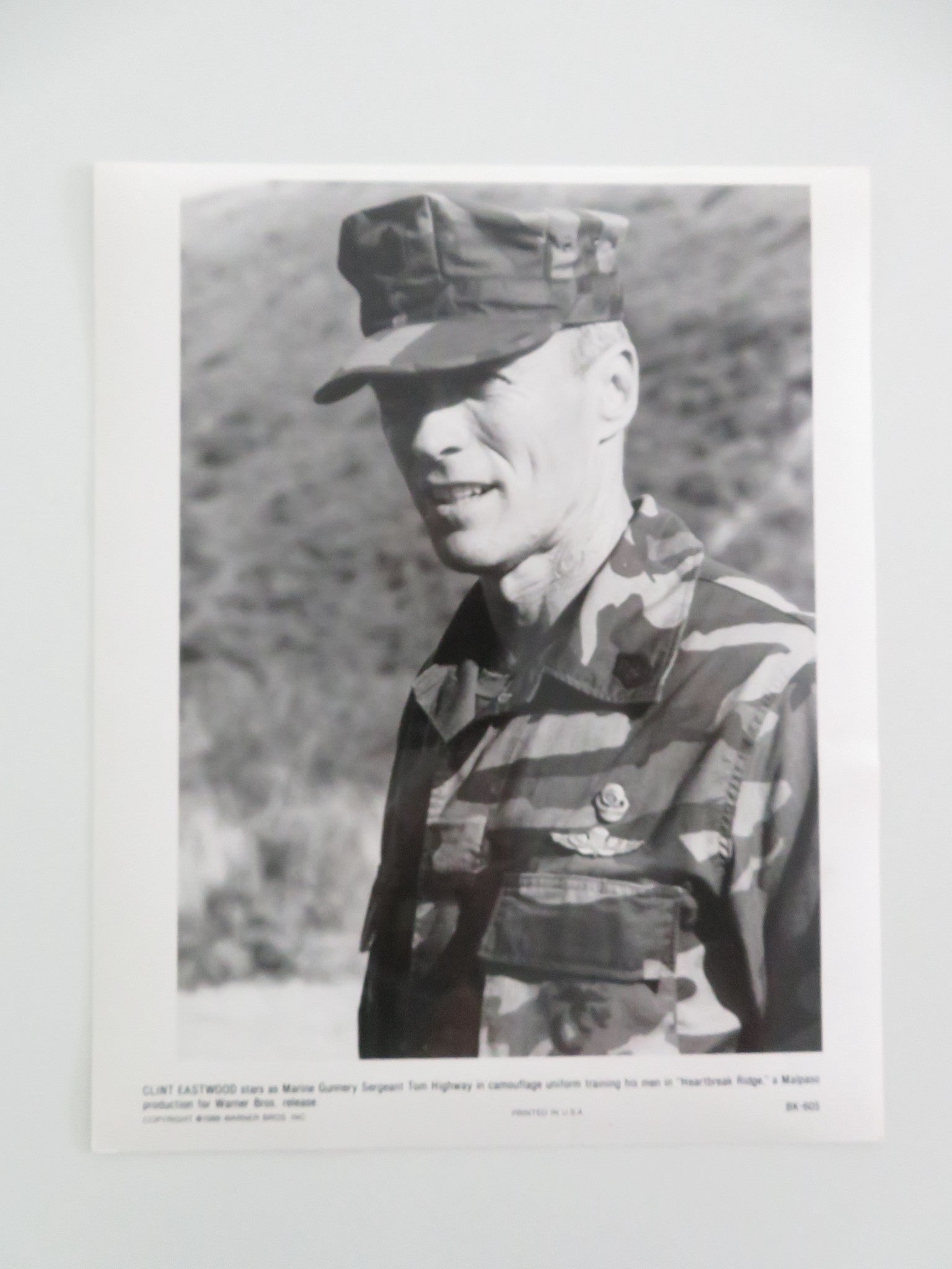 HEARTBREAK RIDGE BK - 605 MOVIE STILL PHOTO CLINT EASTWOOD 1986 Movie posters
