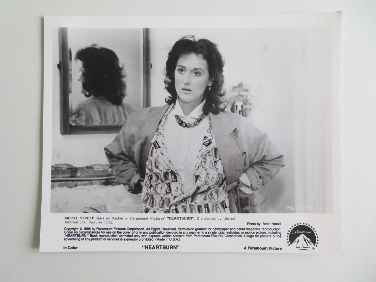 HEARTBURN MOVIE STILL PHOTO LOT OF 4 MERYL STREEP JACK NICHOLSON 1986 Movie posters