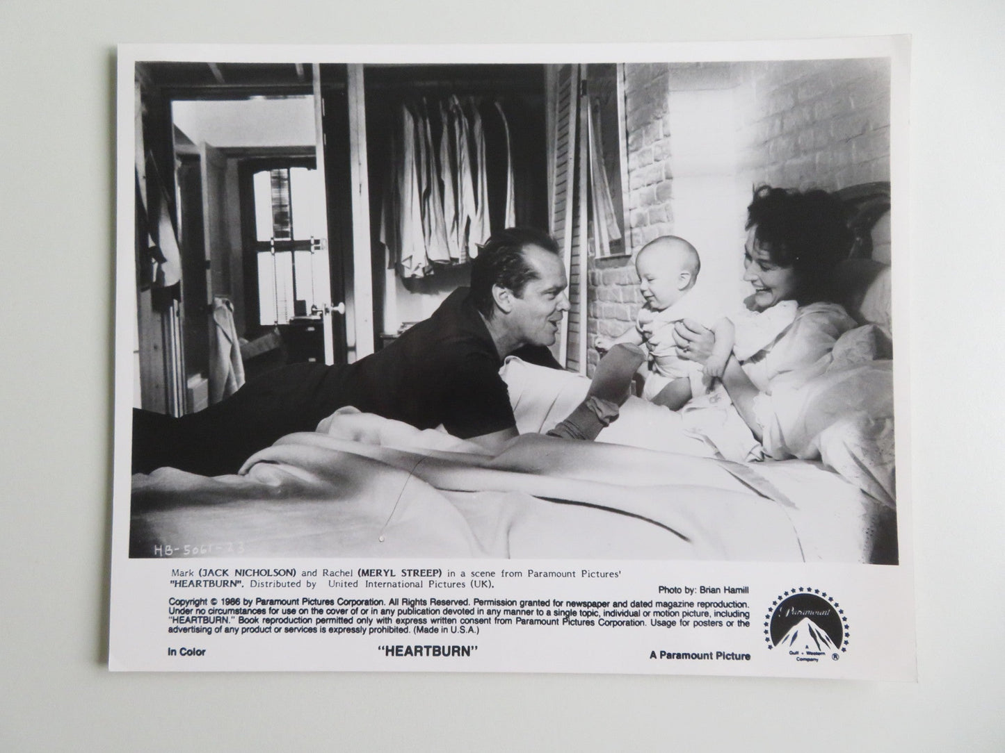 HEARTBURN MOVIE STILL PHOTO LOT OF 4 MERYL STREEP JACK NICHOLSON 1986 Movie posters
