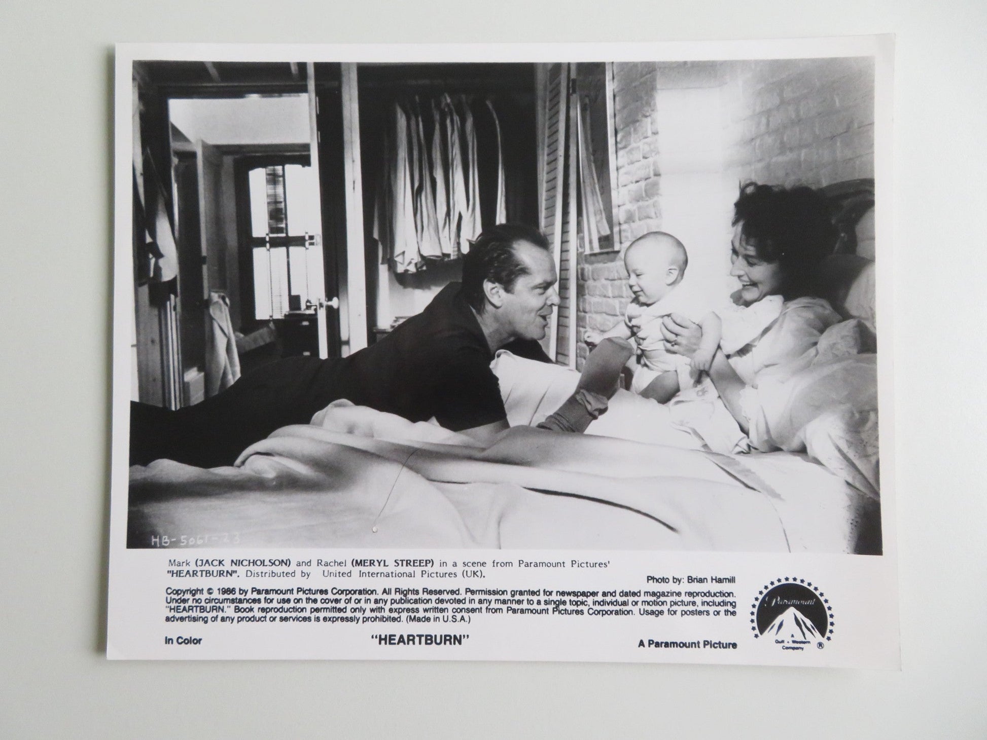HEARTBURN MOVIE STILL PHOTO LOT OF 4 MERYL STREEP JACK NICHOLSON 1986 Movie posters