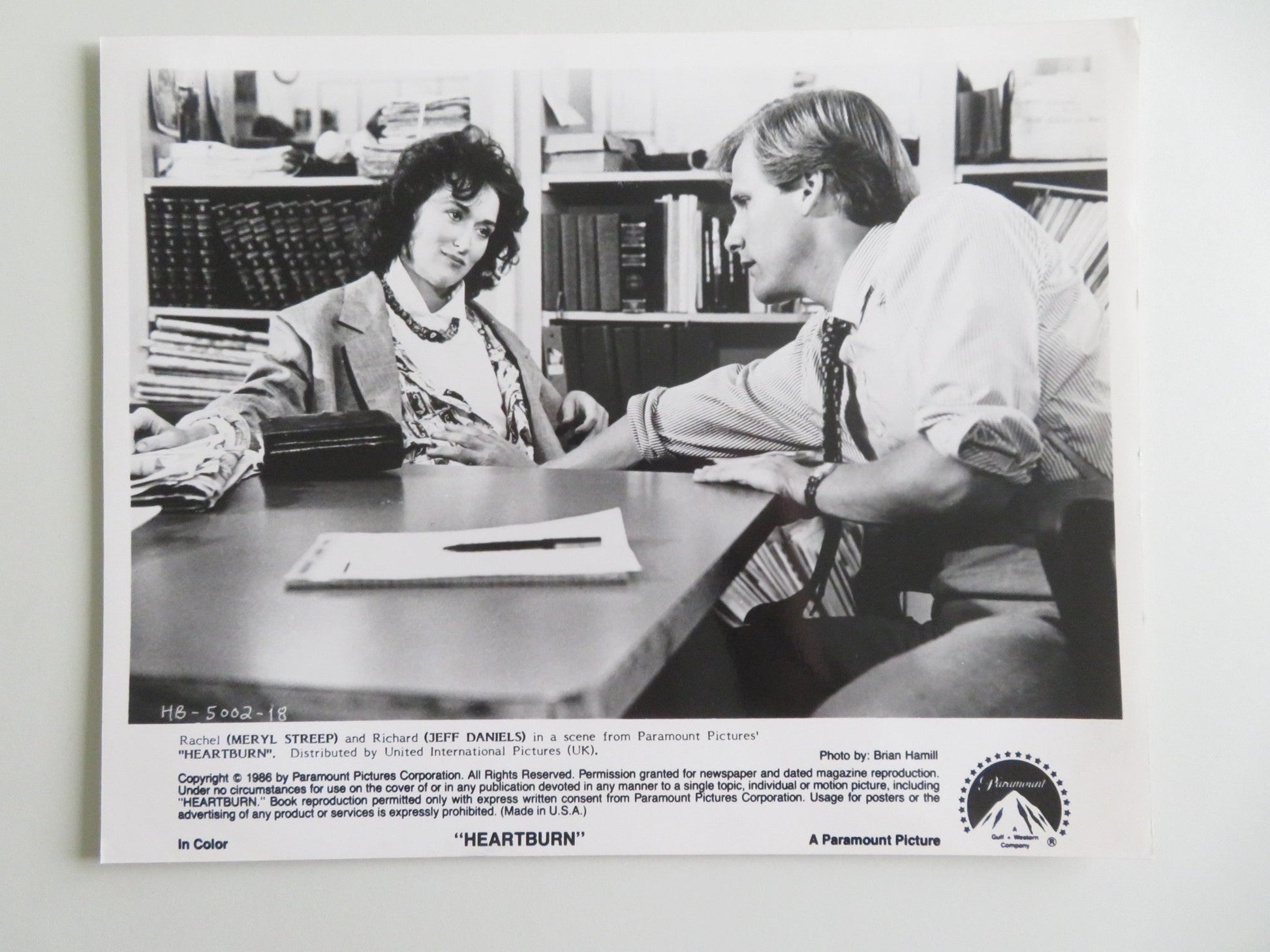 HEARTBURN MOVIE STILL PHOTO LOT OF 4 MERYL STREEP JACK NICHOLSON 1986 Movie posters
