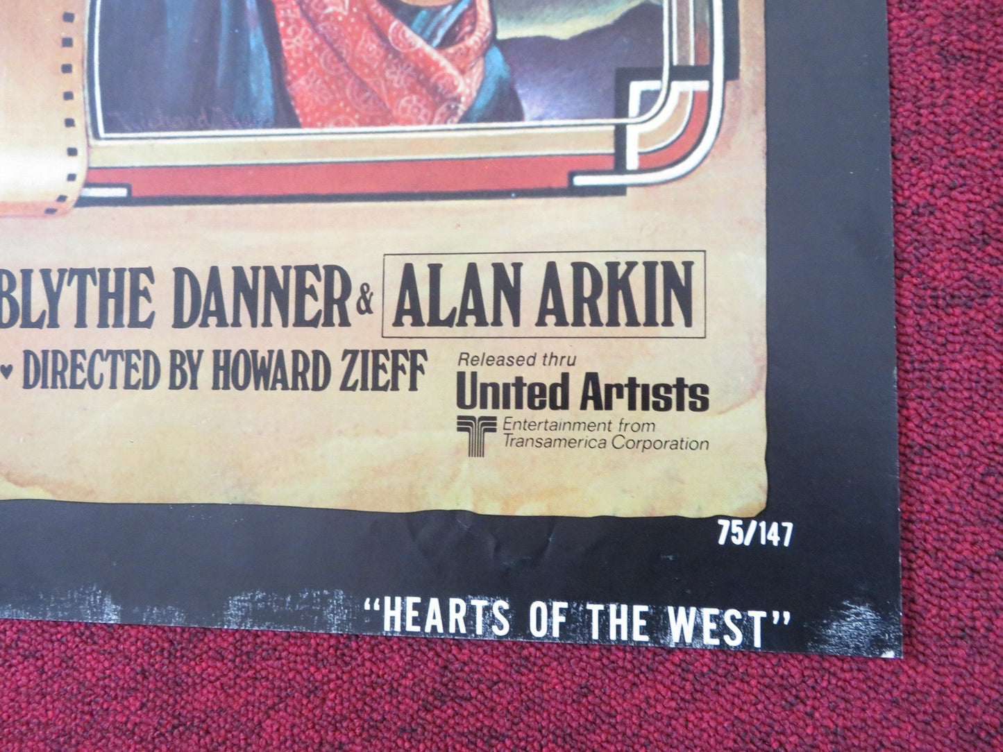 HEARTS OF THE WEST FOLDED US ONE SHEET POSTER JEFF BRIDGES ANDY GRIFFITH 1975 Rendezvous Cinema Movie posters