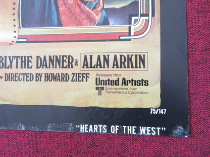HEARTS OF THE WEST FOLDED US ONE SHEET POSTER JEFF BRIDGES ANDY GRIFFITH 1975 Rendezvous Cinema Movie posters