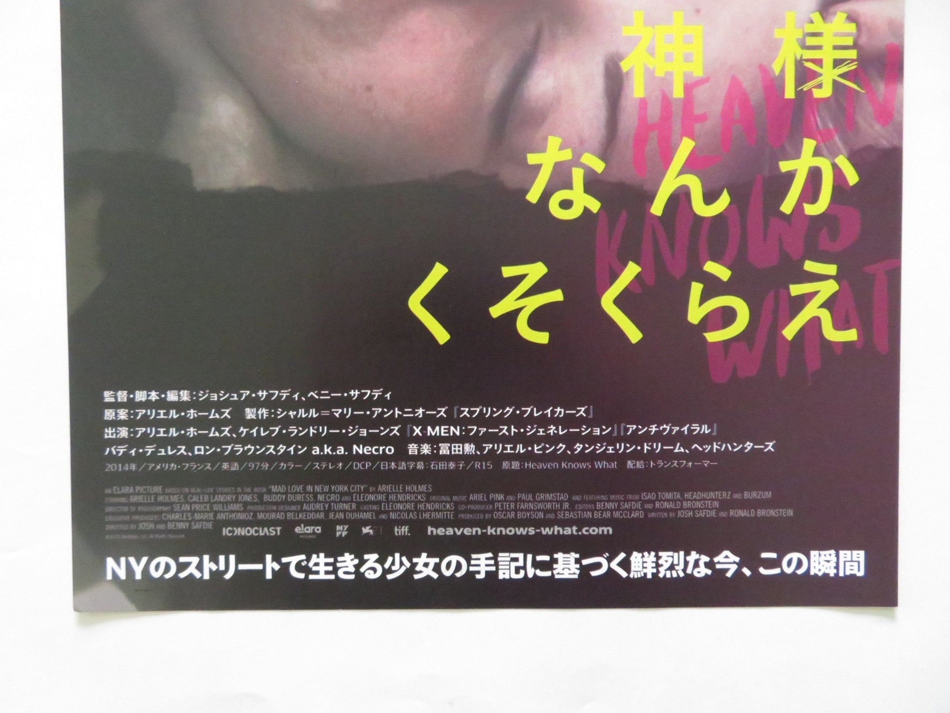 HEAVEN KNOWS WHAT JAPANESE CHIRASHI (B5) POSTER ARIELLE HOLMES 2014 Rendezvous Cinema Movie posters