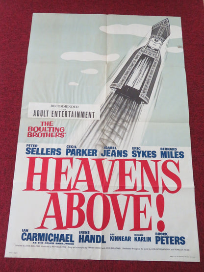 HEAVENS ABOVE! FOLDED UK ONE SHEET POSTER PETER SELLERS CECIL PARKER 1963 Movie posters