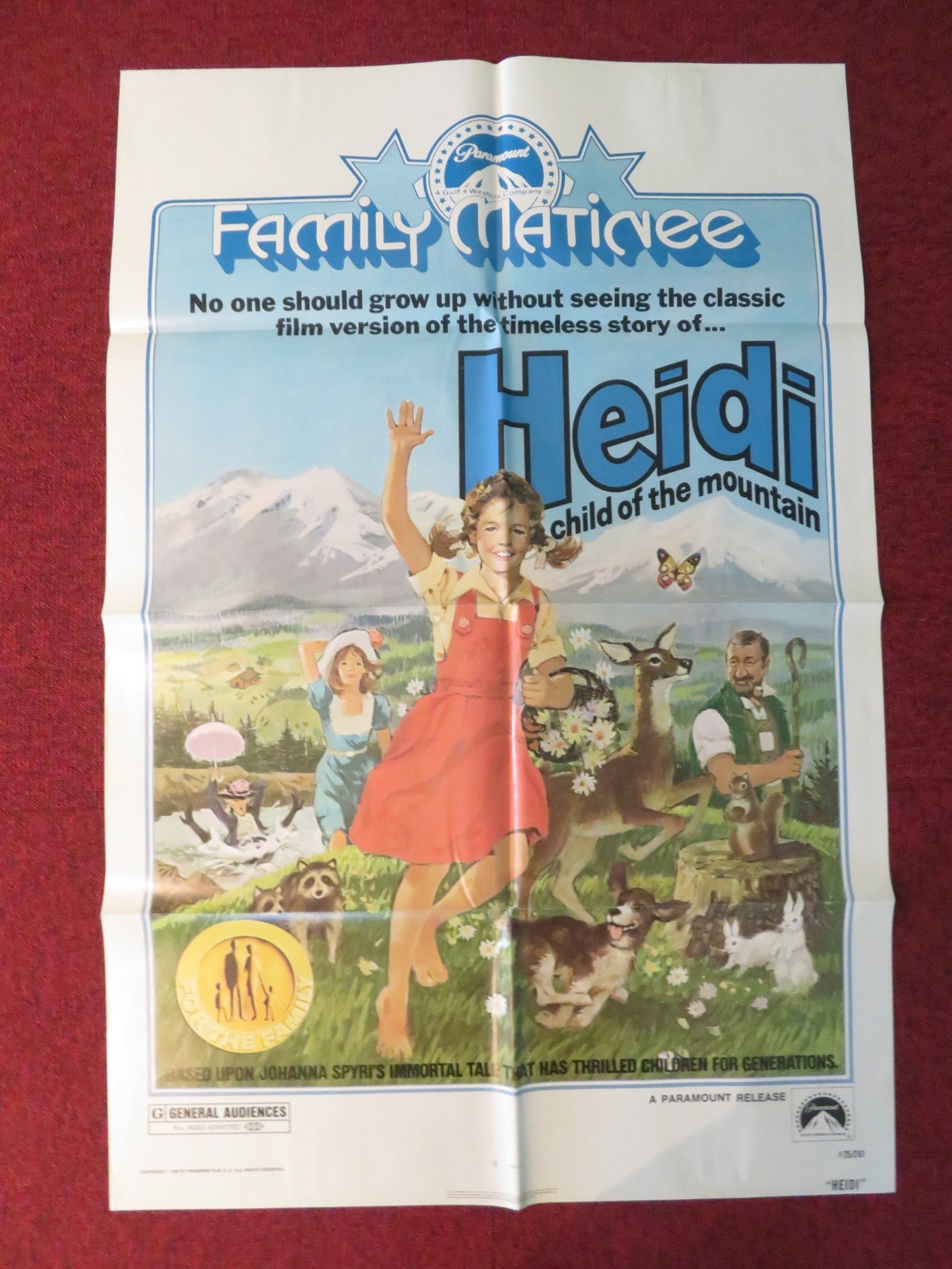 HEIDI FOLDED US ONE SHEET POSTER HEINRICH GRETLER ELSBETH SIGMUND 1975 Rendezvous Cinema Movie posters