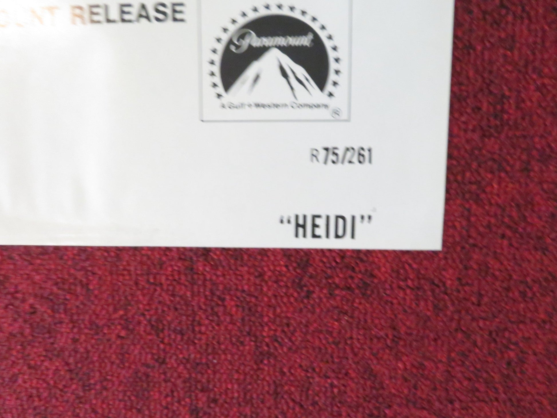 HEIDI FOLDED US ONE SHEET POSTER HEINRICH GRETLER ELSBETH SIGMUND 1975 Rendezvous Cinema Movie posters