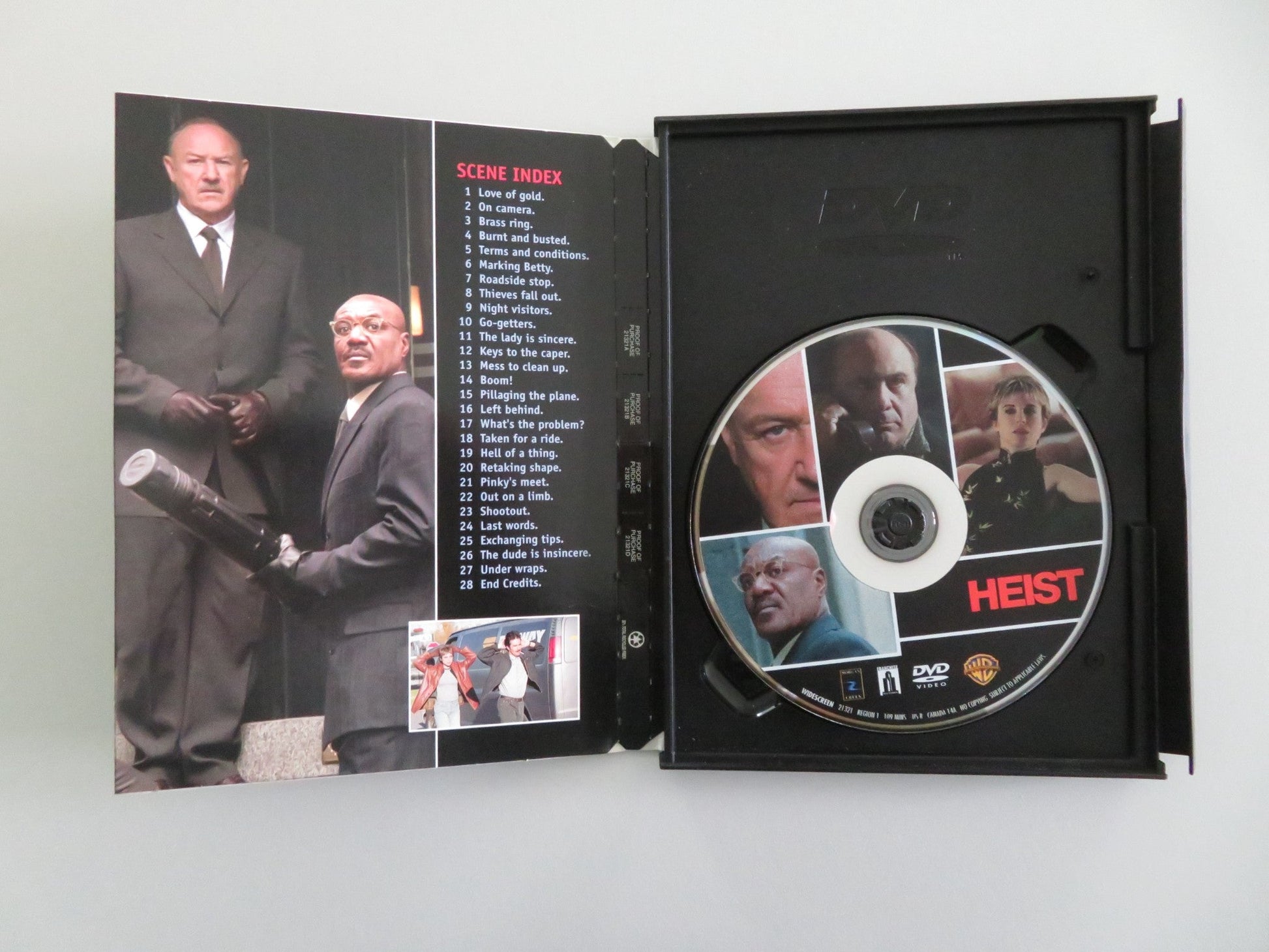 Heist (DVD) Gene Hackman Danny DeVito 2001 Region 1 Movie posters