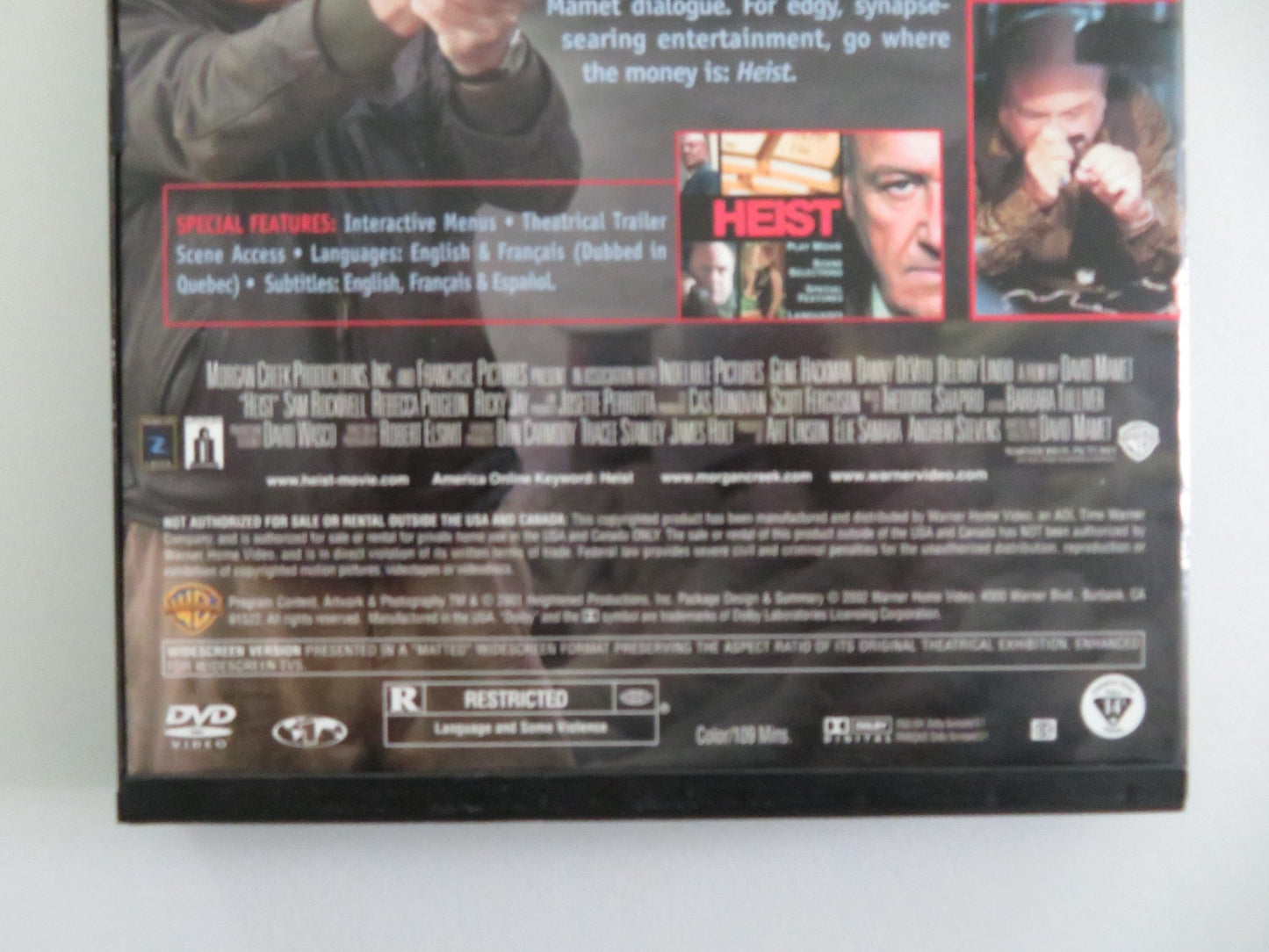 Heist (DVD) Gene Hackman Danny DeVito 2001 Region 1 Movie posters