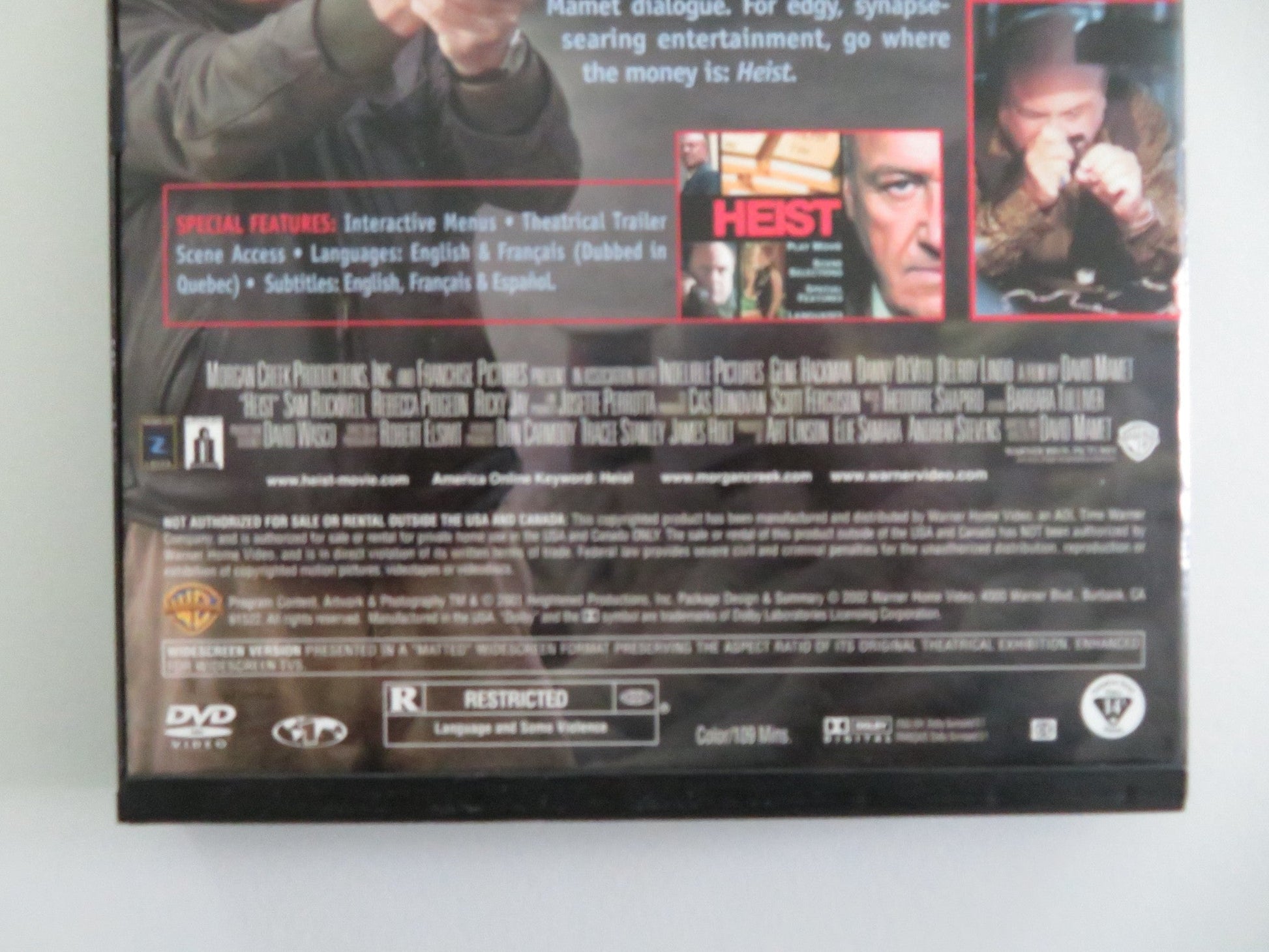 Heist (DVD) Gene Hackman Danny DeVito 2001 Region 1 Movie posters