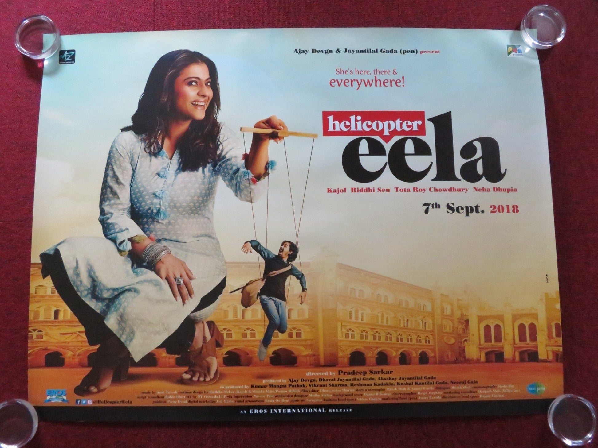 HELICOPTER EELA UK QUAD ROLLED POSTER KAJOL RIDDHI SEN 2018 Rendezvous Cinema Movie posters