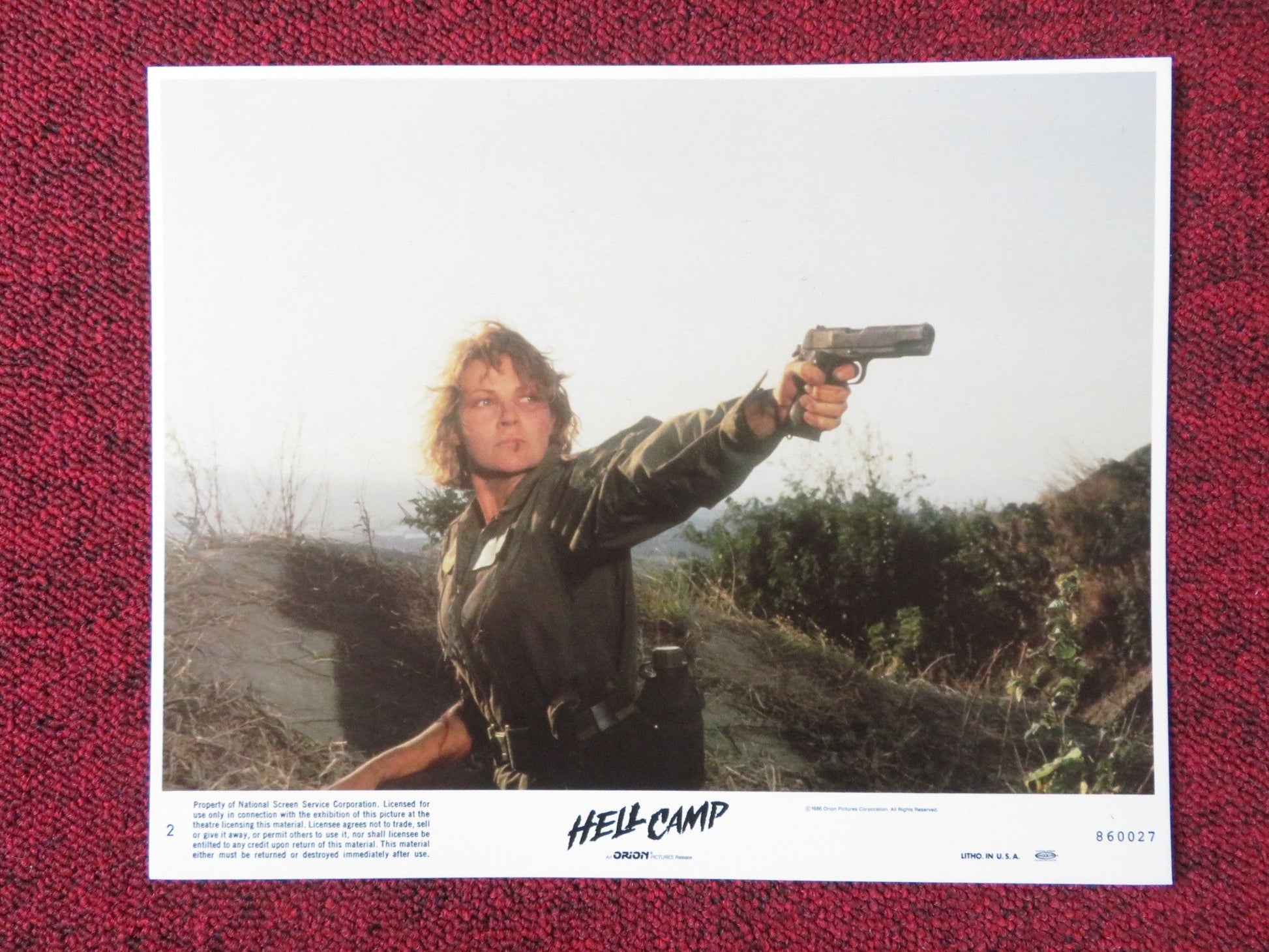 HELL CAMP - 2 LOBBY CARD TOM SKERRITT LISA EICHHORN 1986 Rendezvous Cinema Movie posters