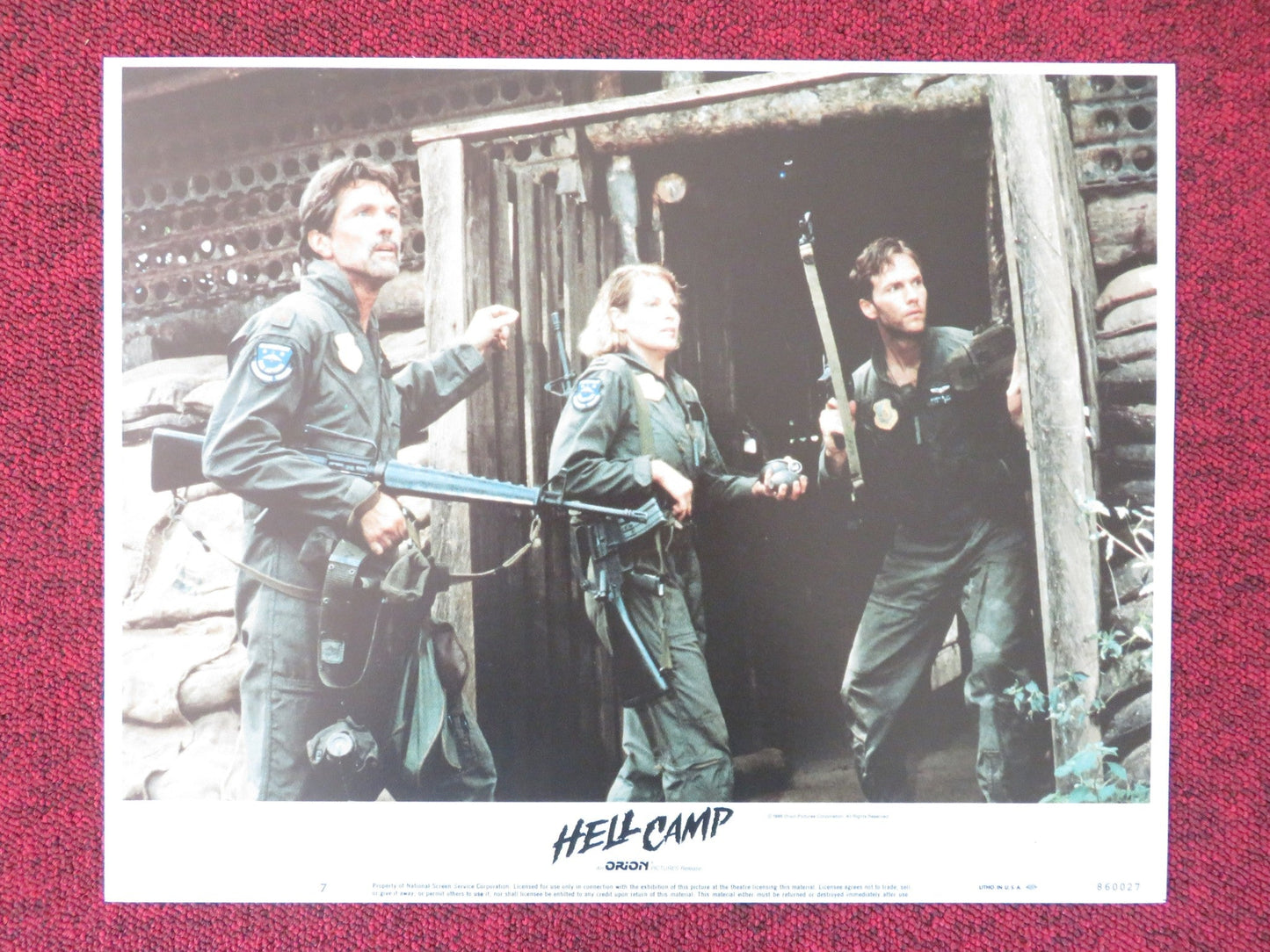 HELL CAMP US LOBBY CARD FULL SET TOM SKERRITT LISA EICHHORN 1986 Movie posters