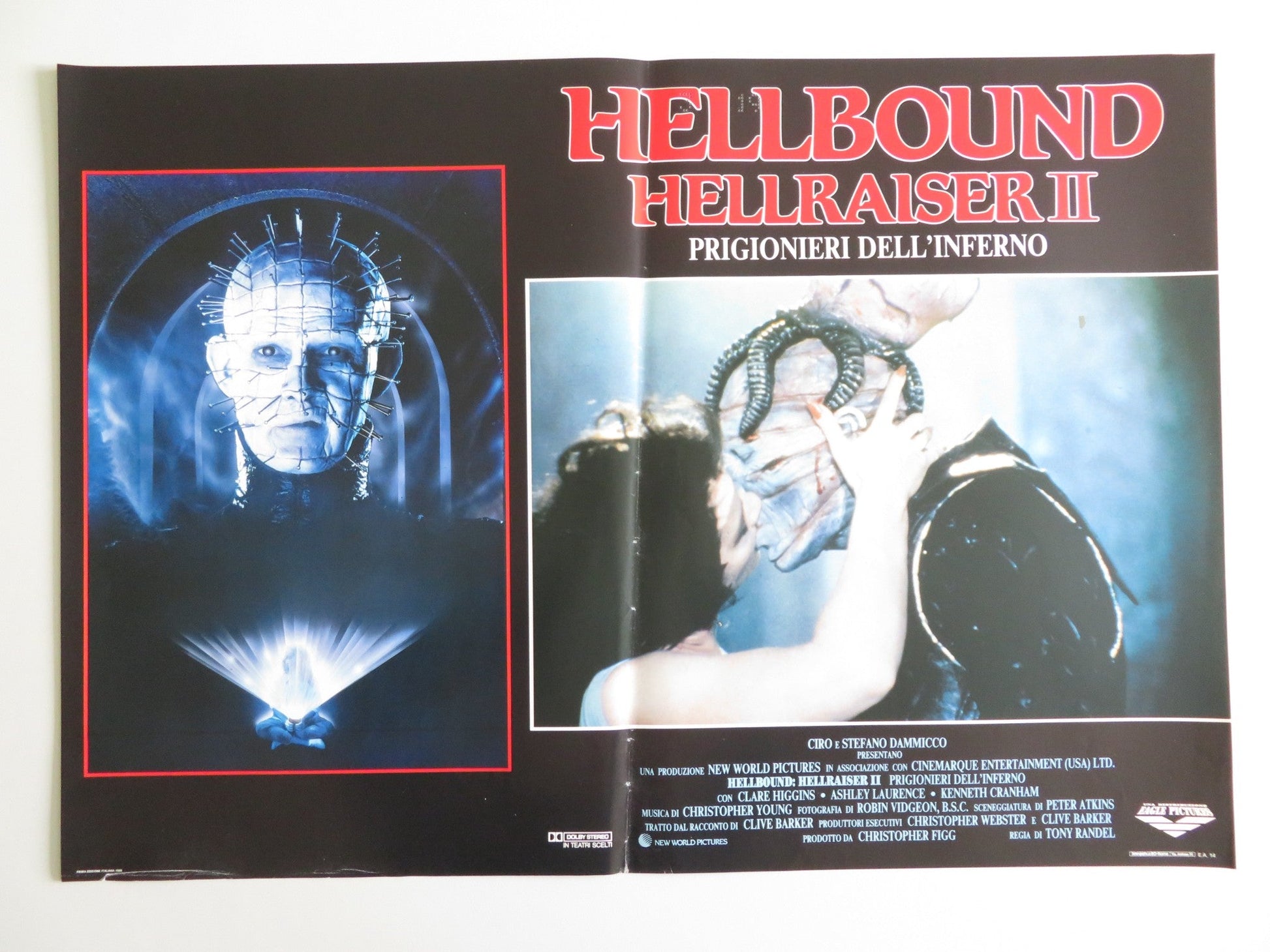 HELLBOUND: HELLRAISER II - C ITALIAN FOTOBUSTA POSTER HIGGINS BRADLEY 1988 Rendezvous Cinema Movie posters