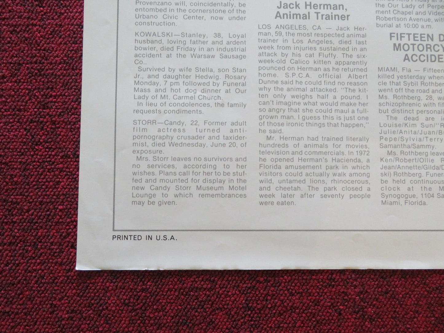 HELLO AGAIN FOLDED US ONE SHEET POSTER SHELLEY LONG GABRIEL BYRNE 1987 Rendezvous Cinema Movie posters