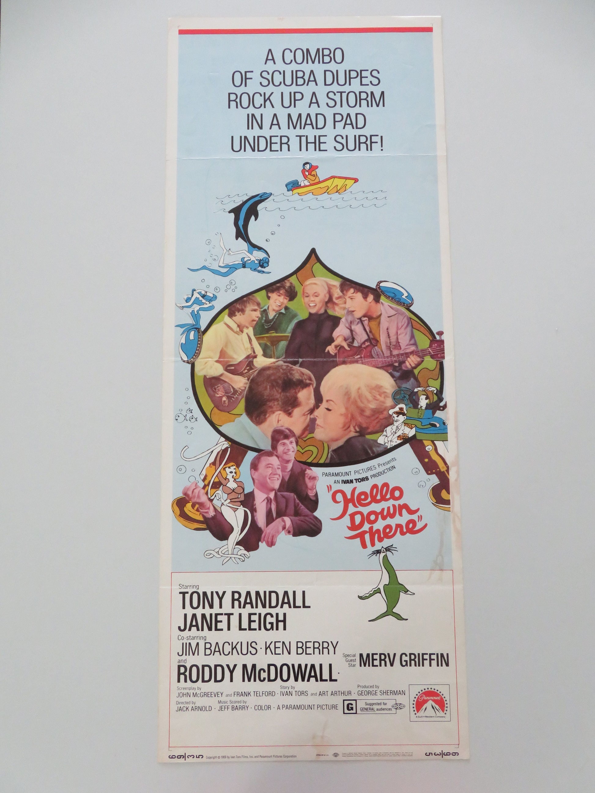 Hello Down There US Insert Poster Tony Randall Janet Leigh 1969 Movie posters
