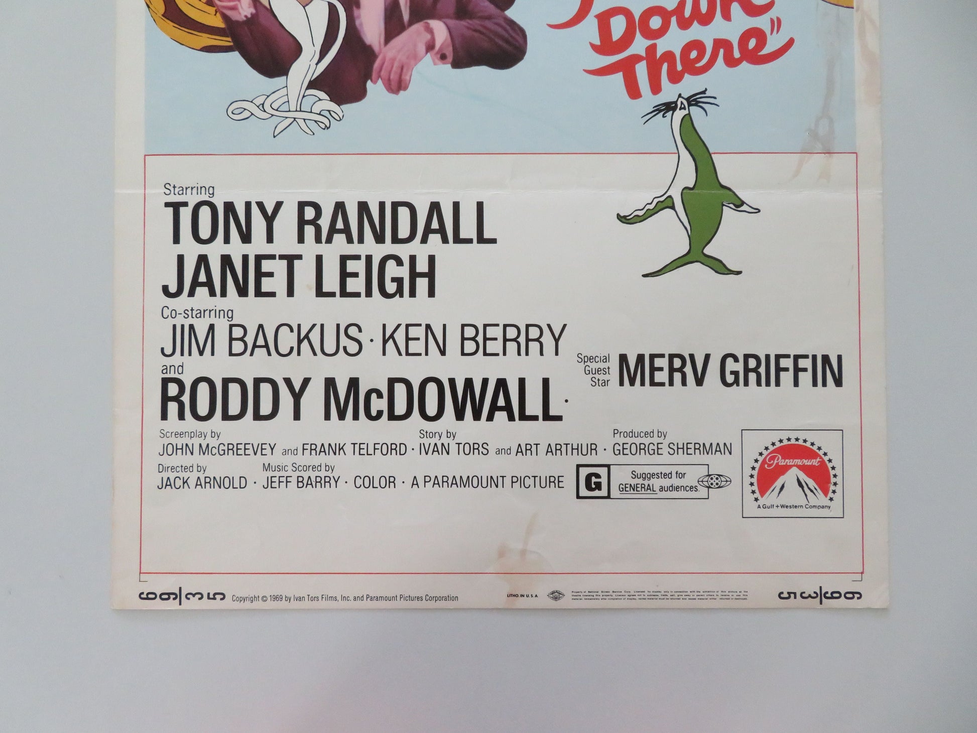 Hello Down There US Insert Poster Tony Randall Janet Leigh 1969 Movie posters