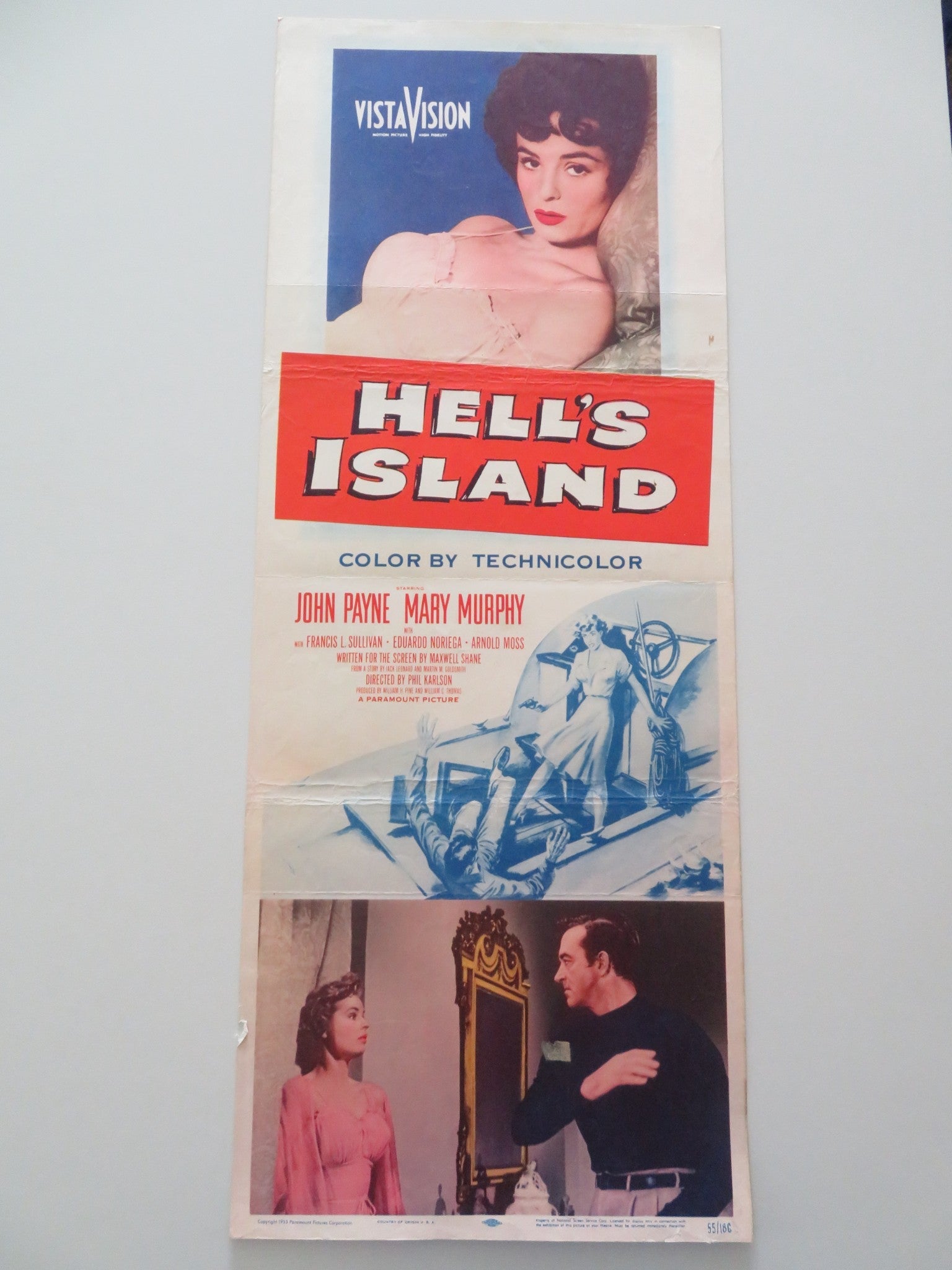 HELL'S ISLAND US INSERT POSTER JOHN PAYNE MARY MURPHY 1955 Rendezvous Cinema Movie posters