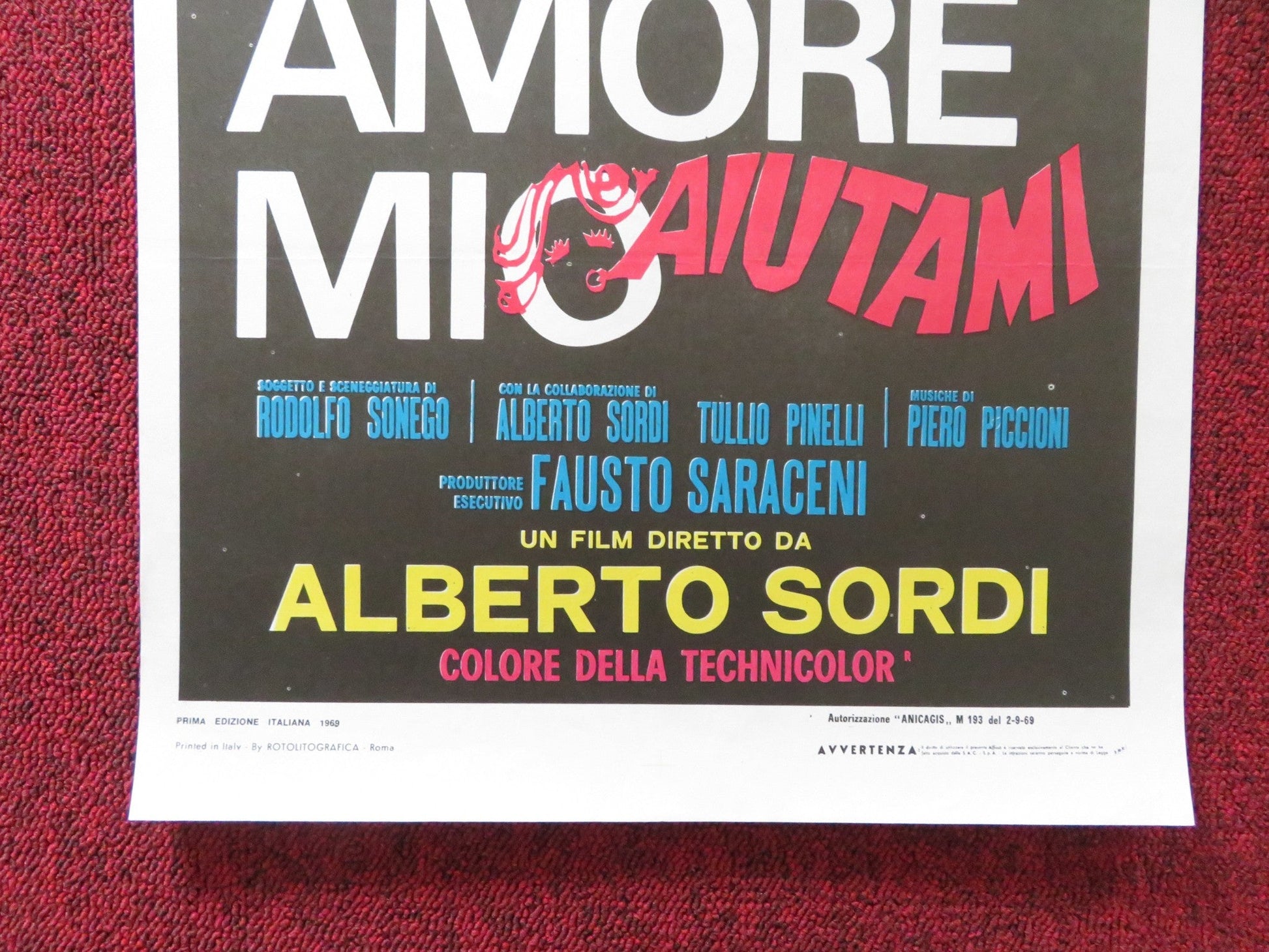 HELP ME, MY LOVE ITALIAN LOCANDINA POSTER ALBERTO SORDI MONICA VITTI 1969 Rendezvous Cinema Movie posters