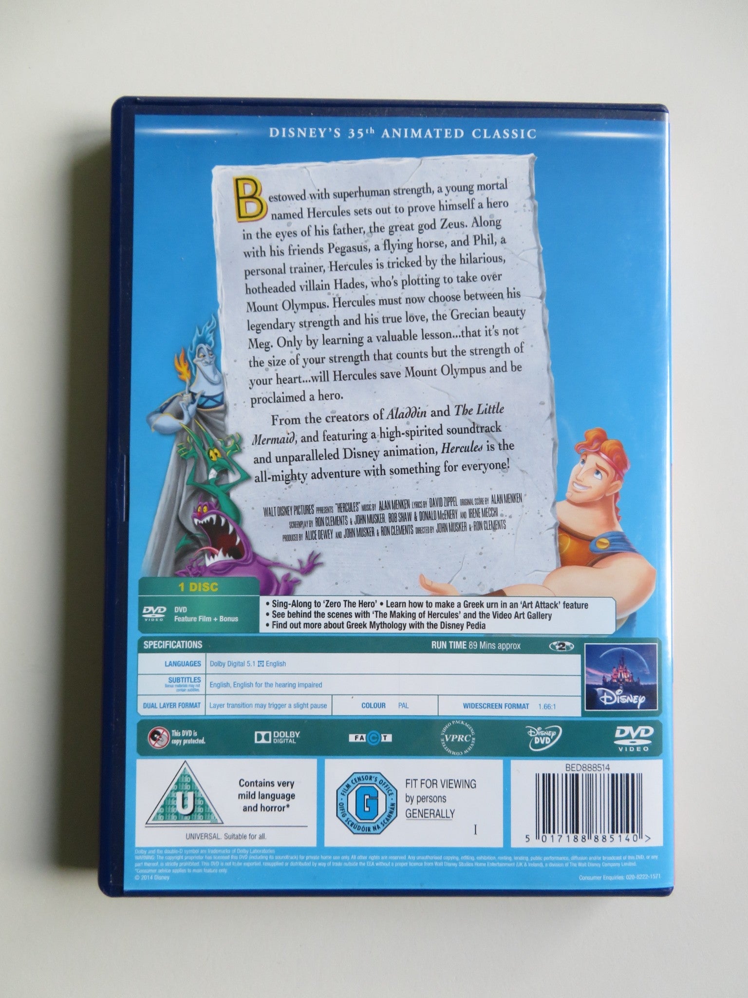 HERCULES (DVD) DISNEY TATE DONOVAN DANNY DE VITO 1997 REGION 2 - Rendezvous Cinema