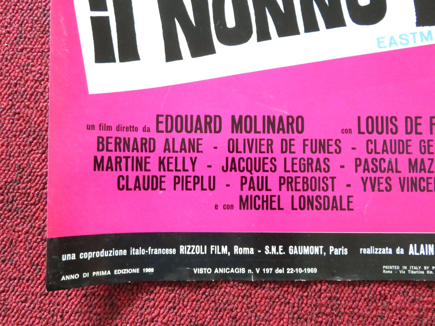 HIBERNATUS - D ITALIAN FOTOBUSTA POSTER LOUIS DE FUNES MICHAEL LONSDALE 1969 Rendezvous Cinema Movie posters