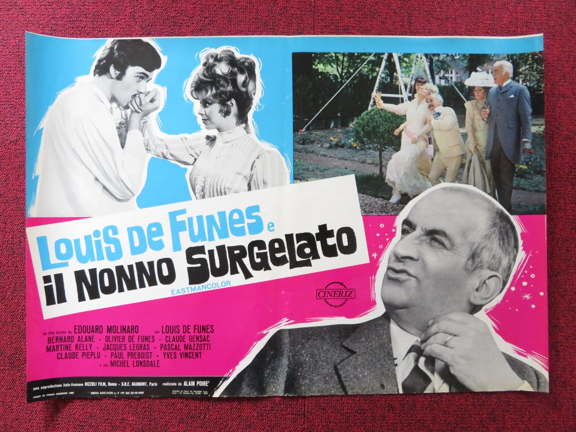 HIBERNATUS - D ITALIAN FOTOBUSTA POSTER LOUIS DE FUNES MICHAEL LONSDALE 1969 Rendezvous Cinema Movie posters