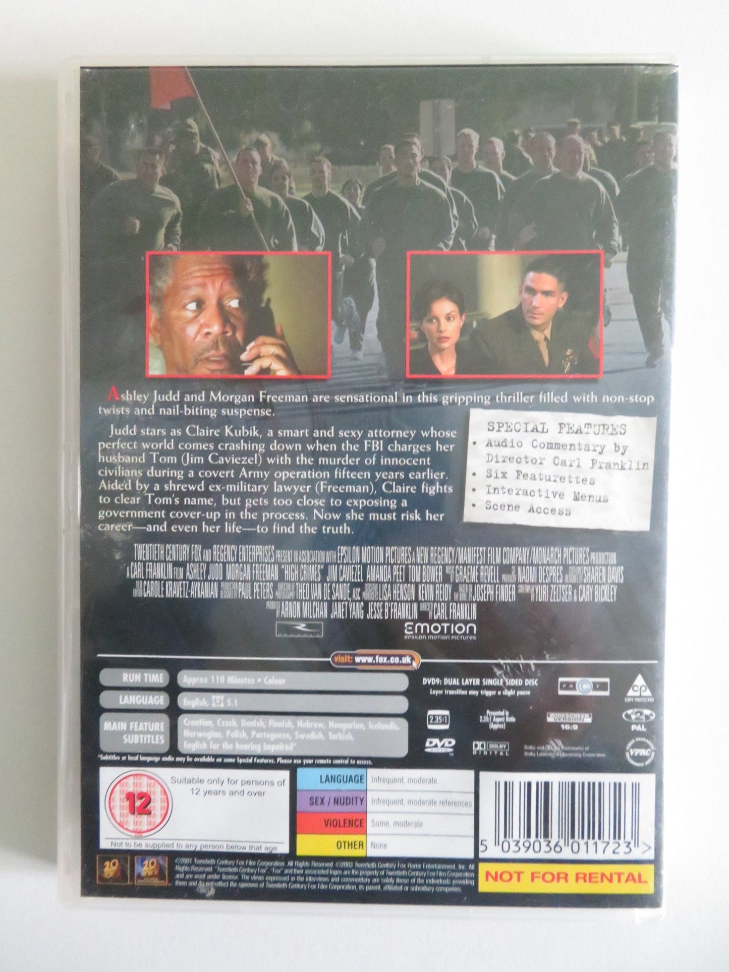 HIGH CRIMES (DVD) ASHLEY JUDD MORGAN FREEMAN 2002 REGION 2 Movie posters