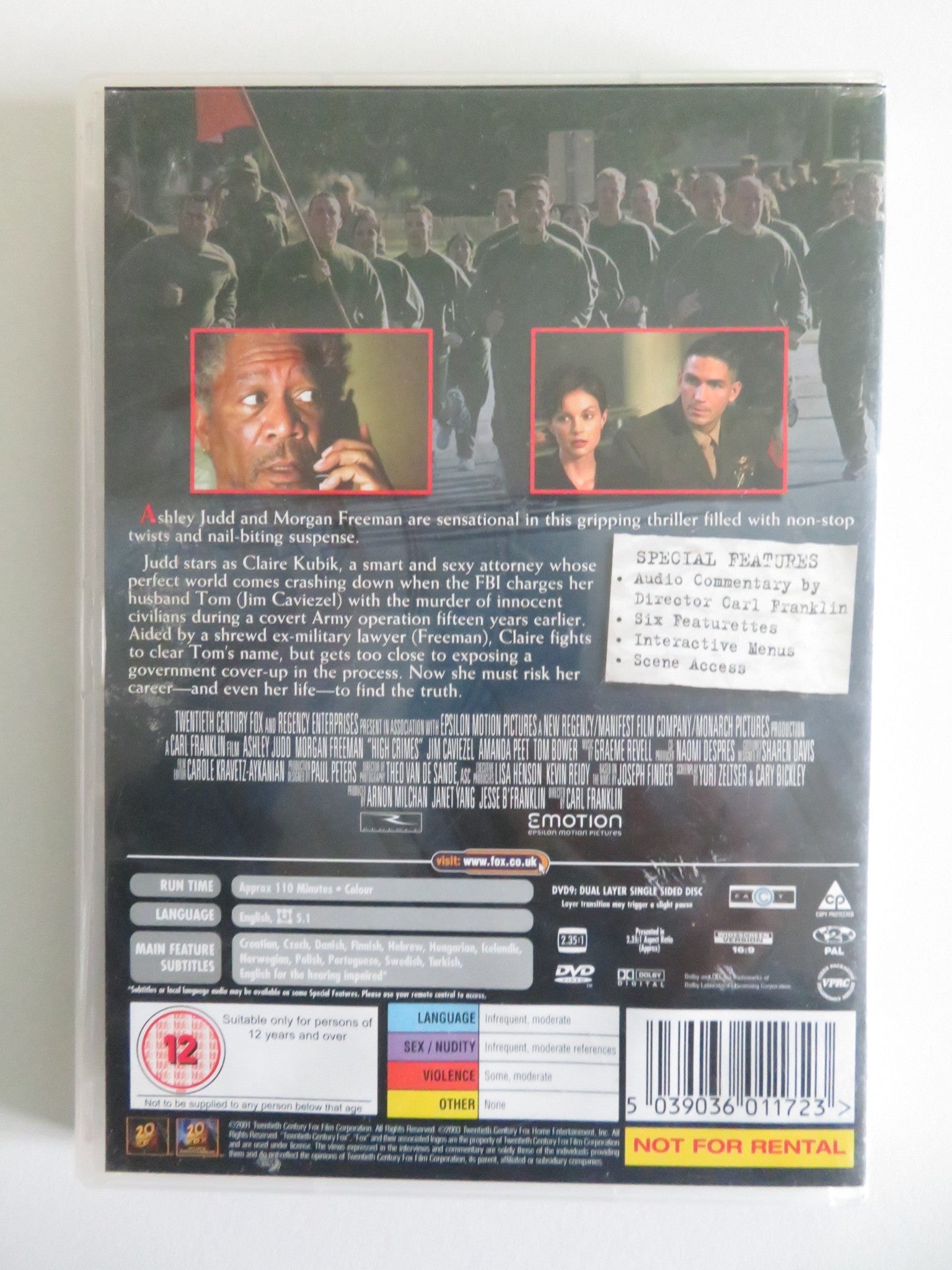 HIGH CRIMES (DVD) ASHLEY JUDD MORGAN FREEMAN 2002 REGION 2 Movie posters