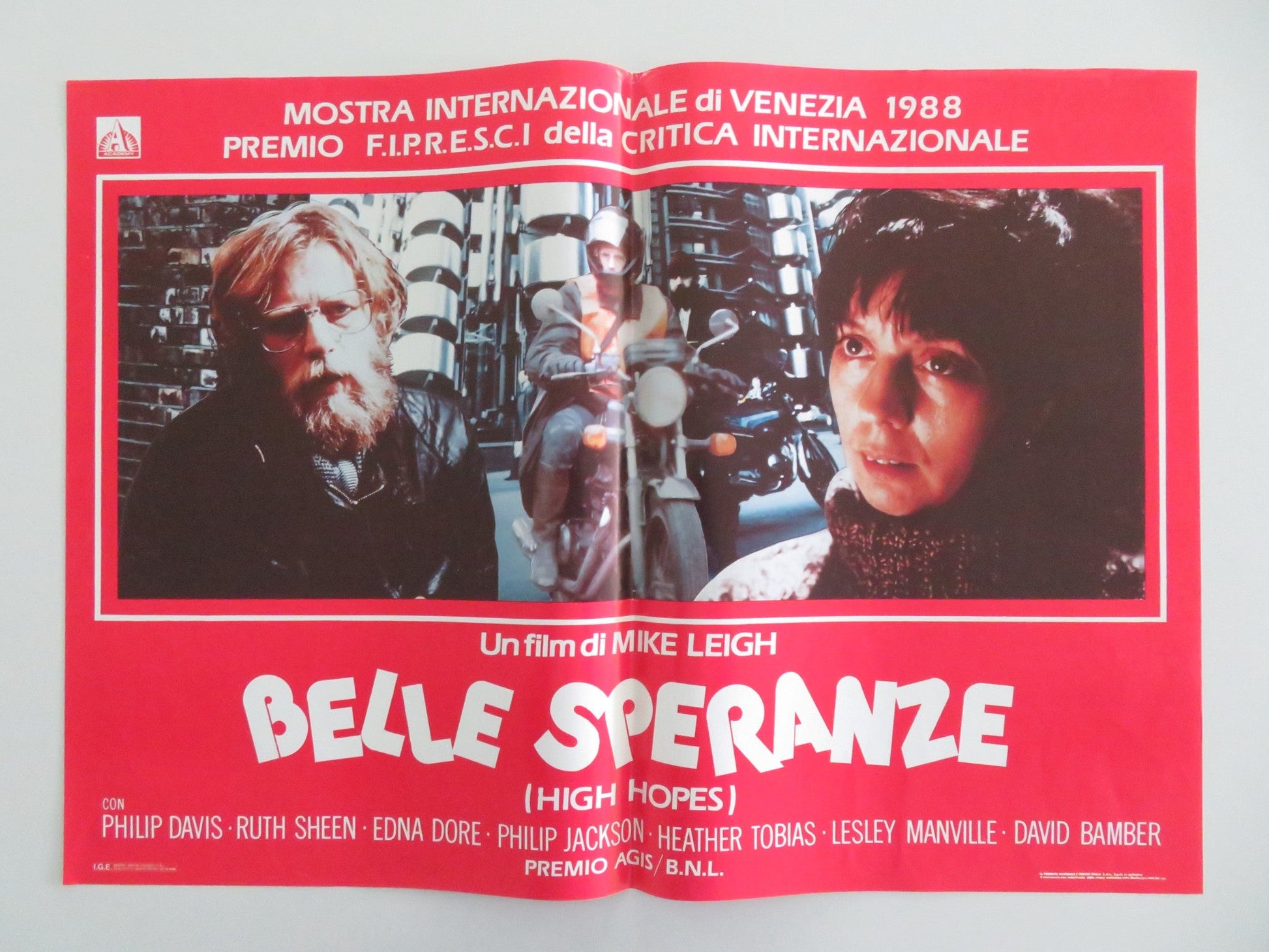 High Hopes Italian Fotobusta Poster Phil Davis Ruth Sheen 1988 Movie posters