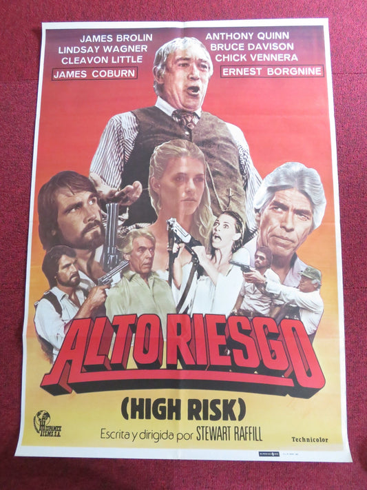 HIGH RISK SPANISH POSTER ROLLED JAMES BROLIN ANTHONY QUINN 1981 Rendezvous Cinema Movie posters