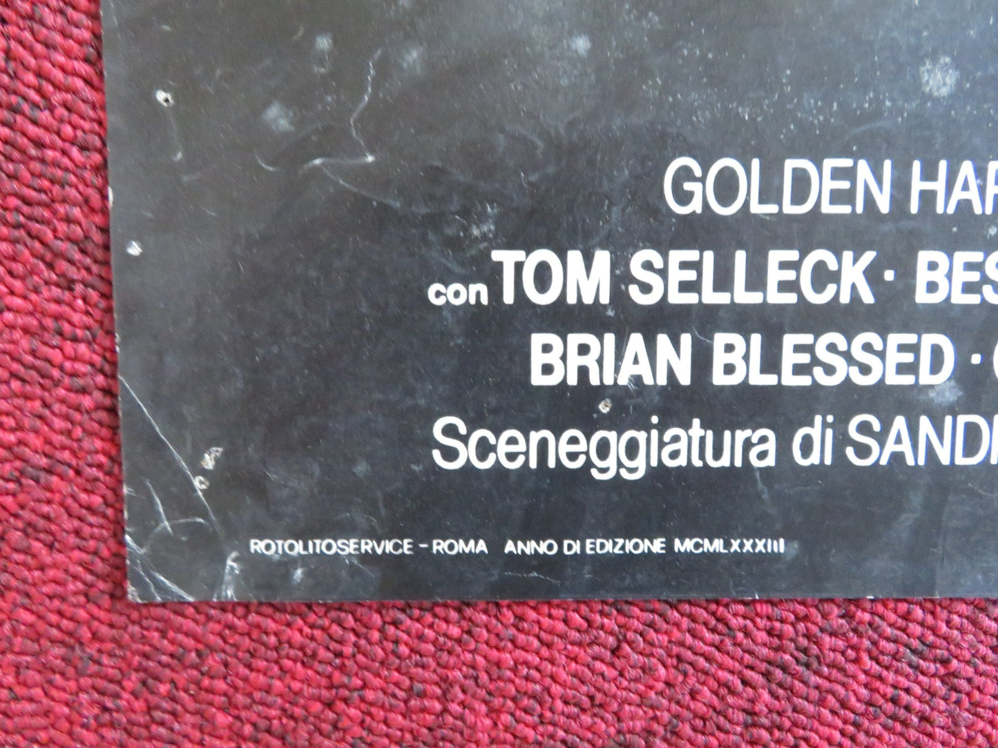 HIGH ROAD TO CHINA - A ITALIAN FOTOBUSTA POSTER FOLDED TOM SELLECK 1983 Rendezvous Cinema Movie posters